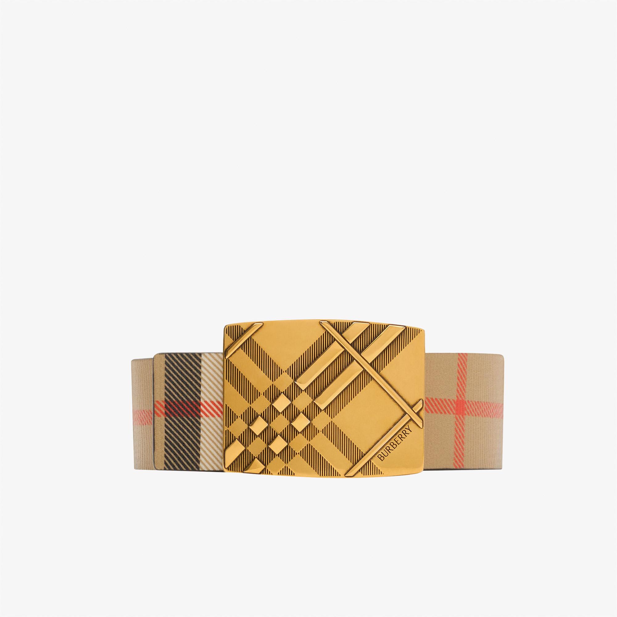 Burberry Check Engraved 35Mm Erkek Kahverengi Kemer