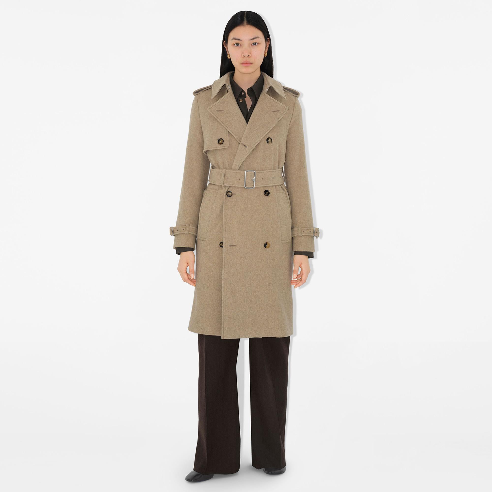Burberry Kaşmir Trench Kadın Bej Trençkot