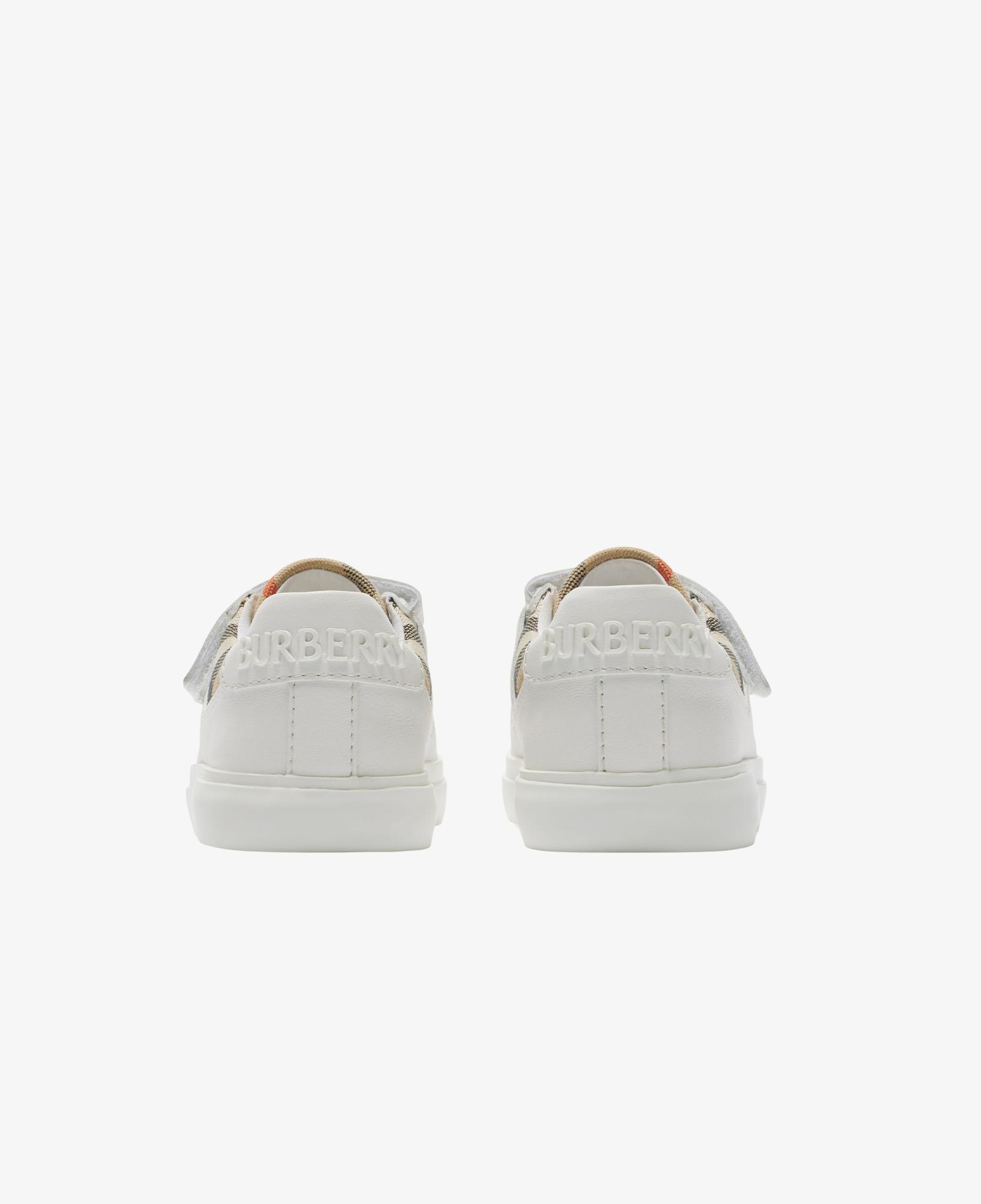Burberry Check Pamuk ve Deri Çocuk Beyaz Sneaker