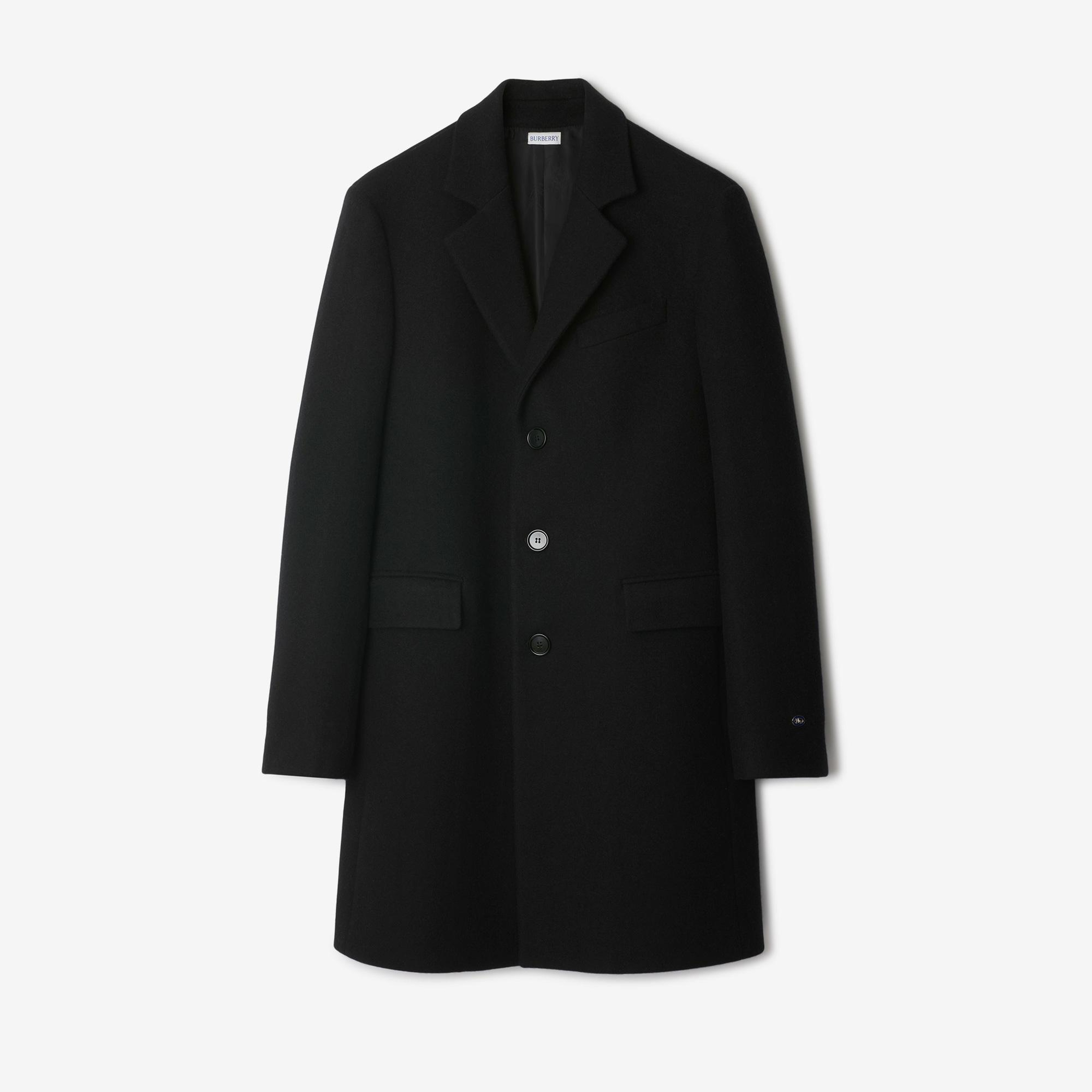 Burberry Wool Tailored Erkek Siyah Palto