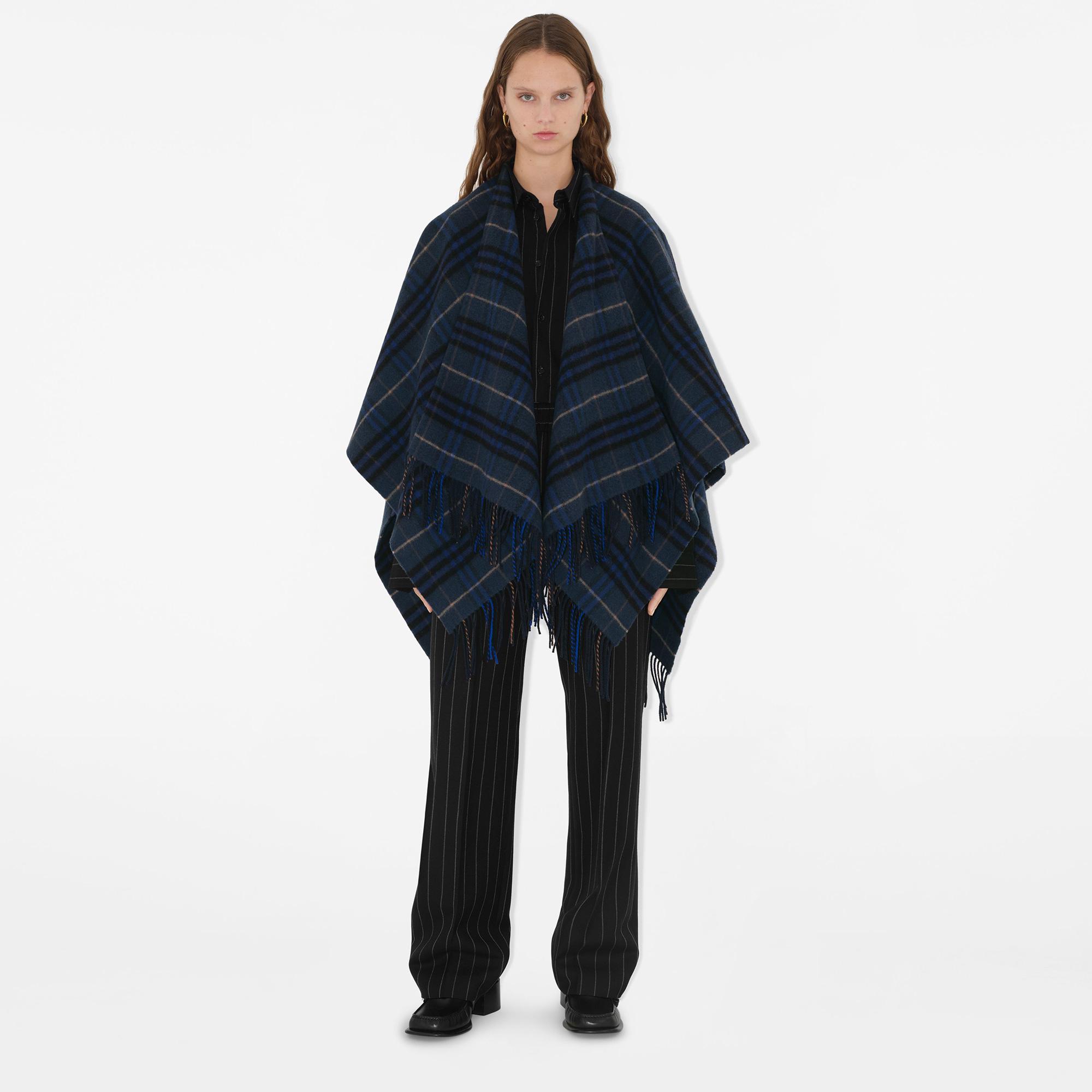 Burberry Charlotte Cape Wool Cashmere Kadın Siyah Panço
