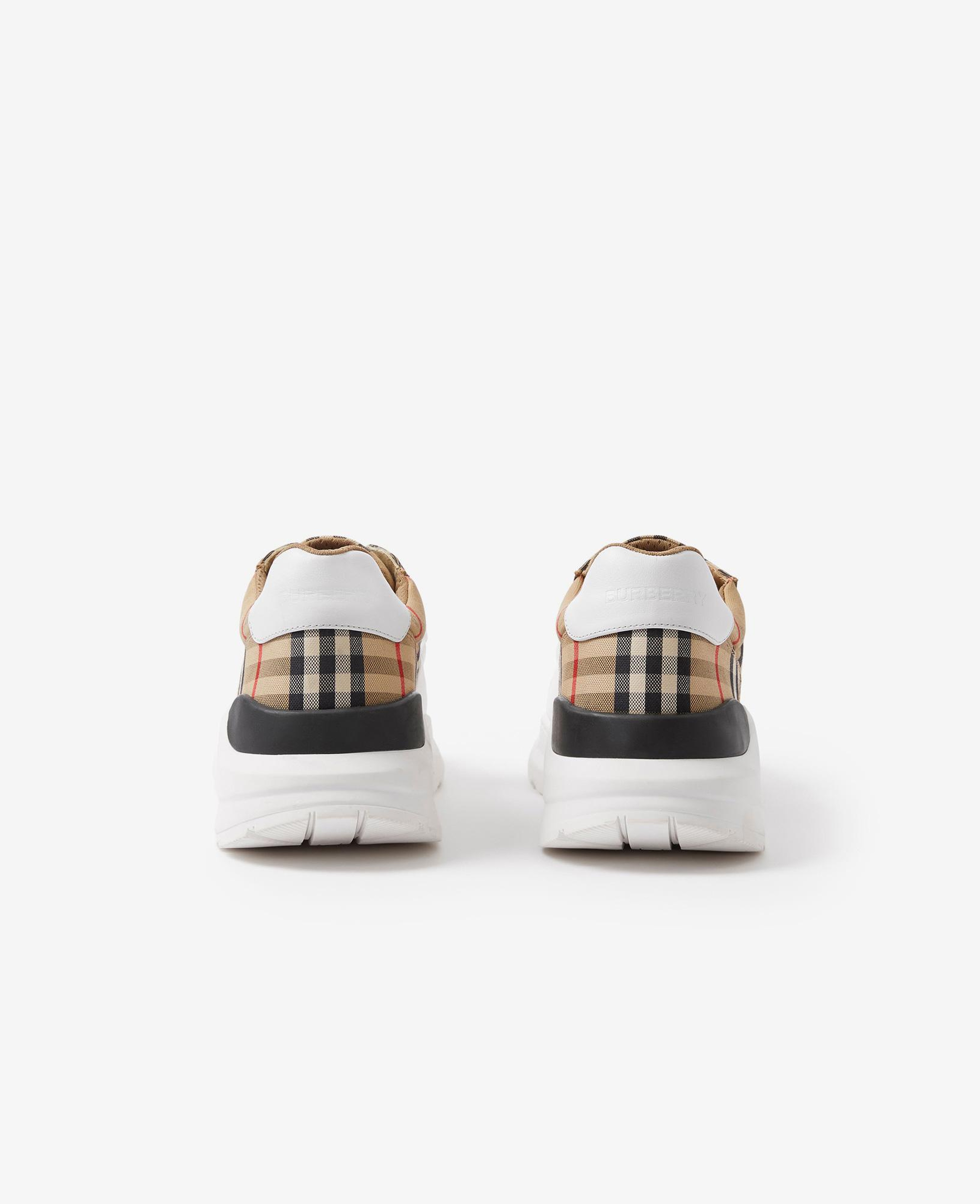 Burberry Check, Suede and Leather Erkek Bej Sneaker