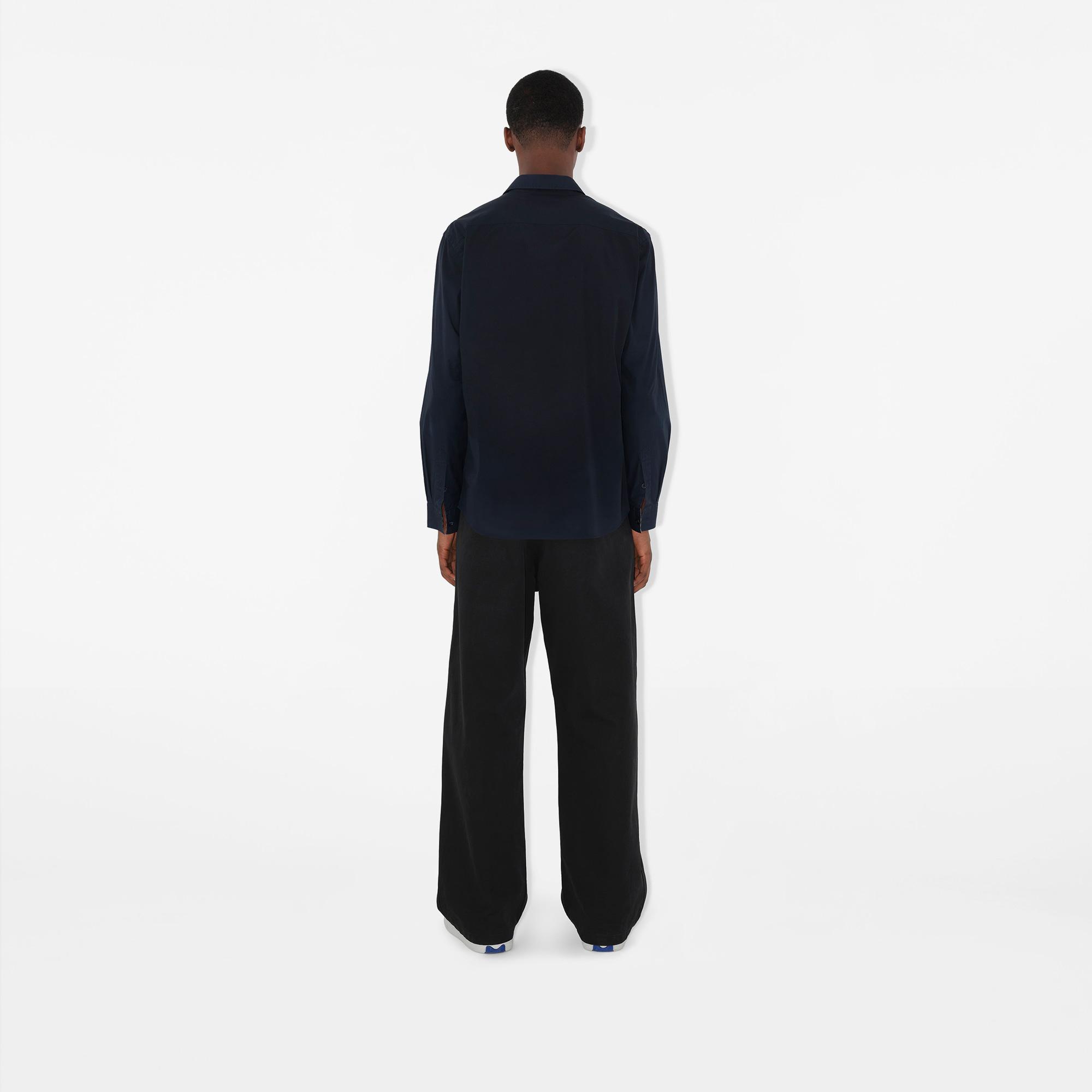 Burberry Stretch Pamuklu Erkek Lacivert Gömlek