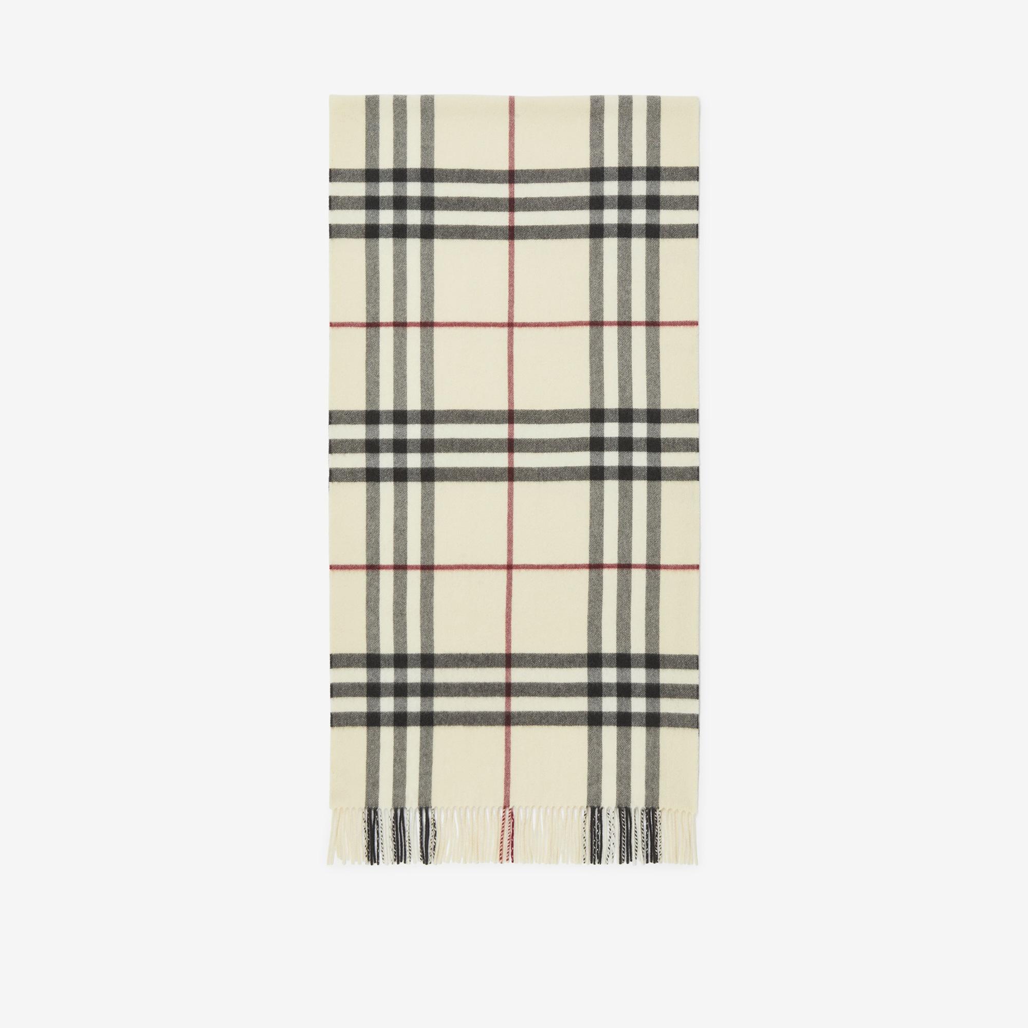 Burberry Wide Check Kaşmir Kadın Krem Rengi Atkı