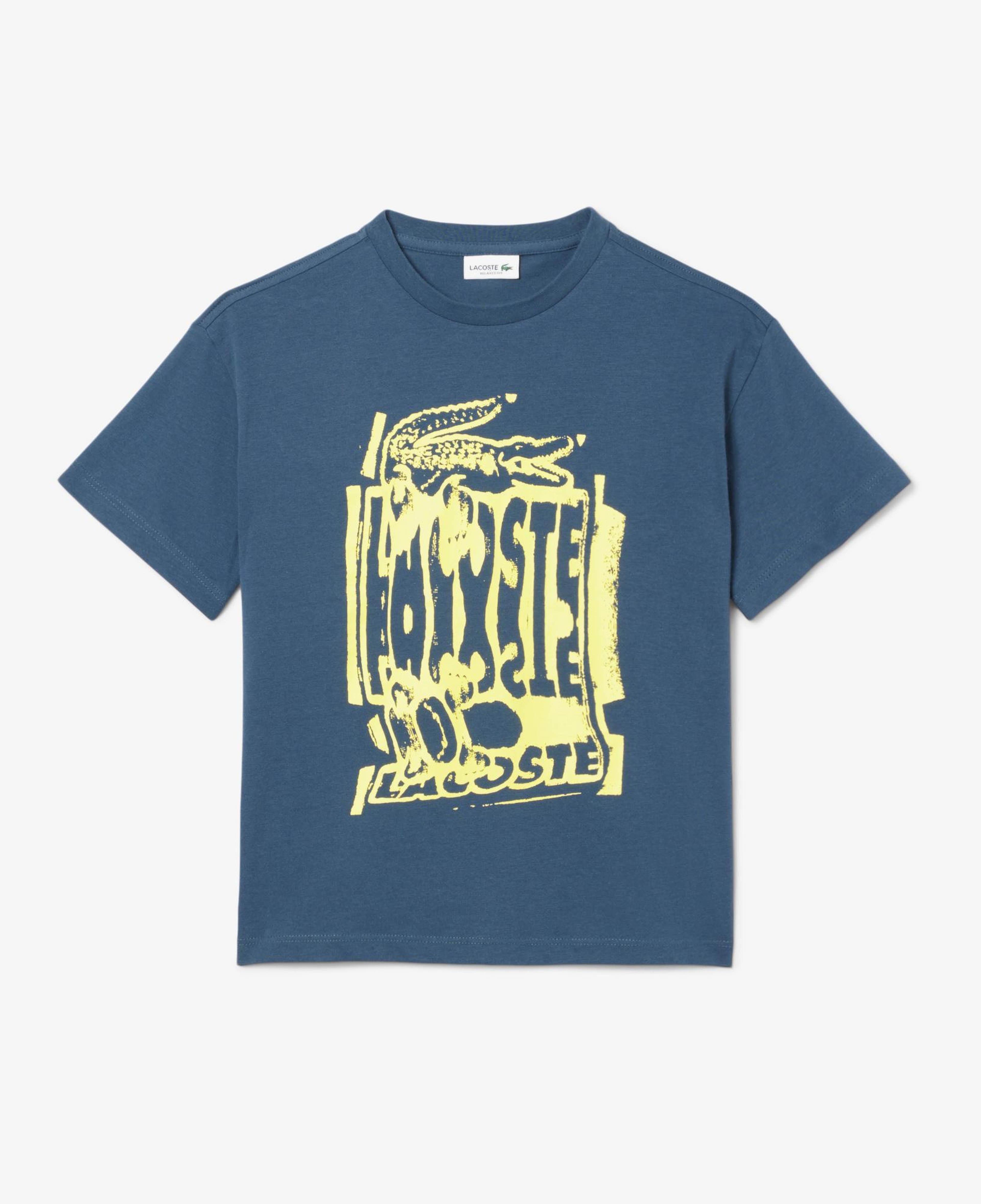 Lacoste Çocuk Bisiklet Yaka Baskılı Lacivert T-Shirt