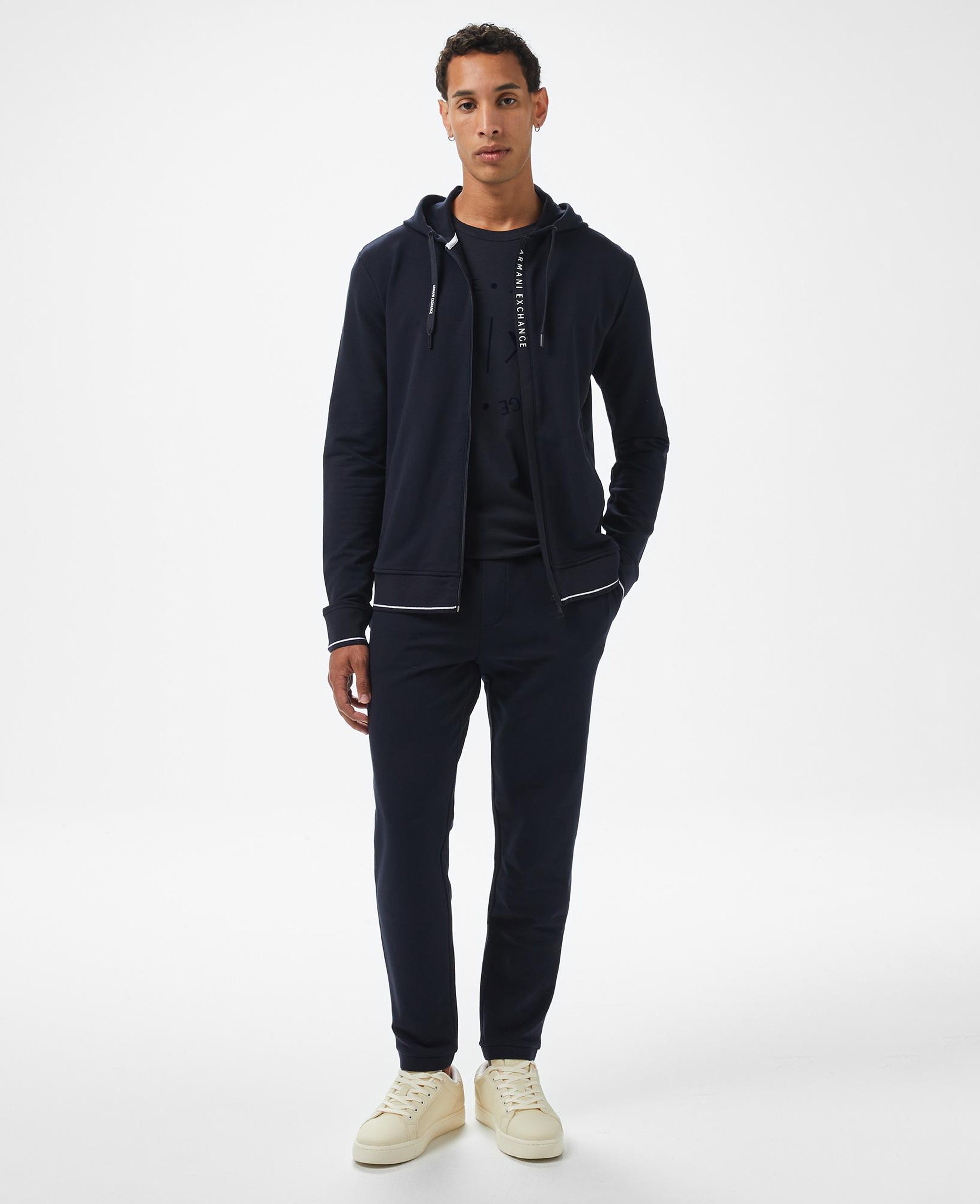 Armani Exchange Erkek Lacivert Fermuarlı Sweatshirt