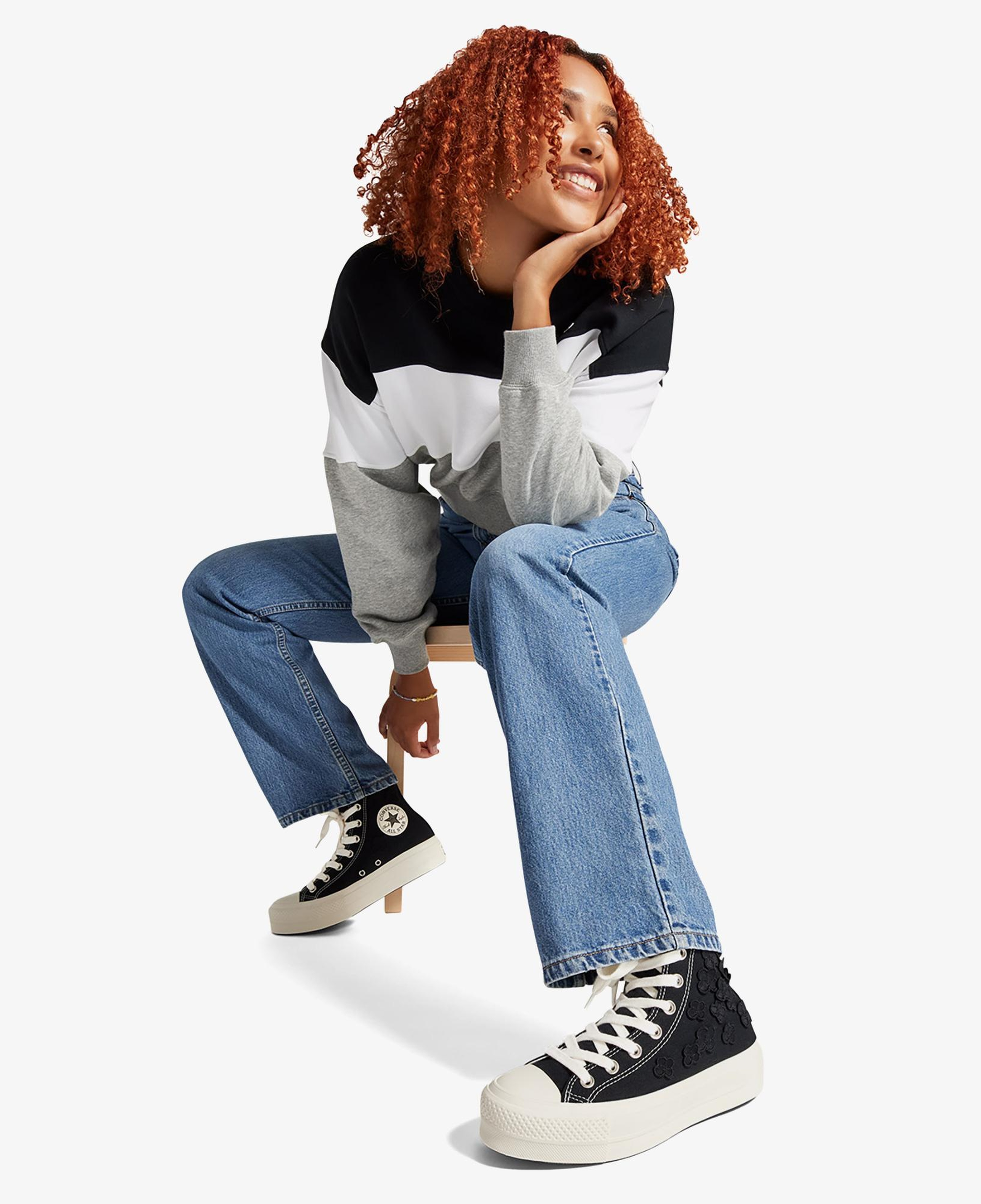 Converse Chuck Taylor All Star Lift 3D Flowers Kadın Siyah Sneaker