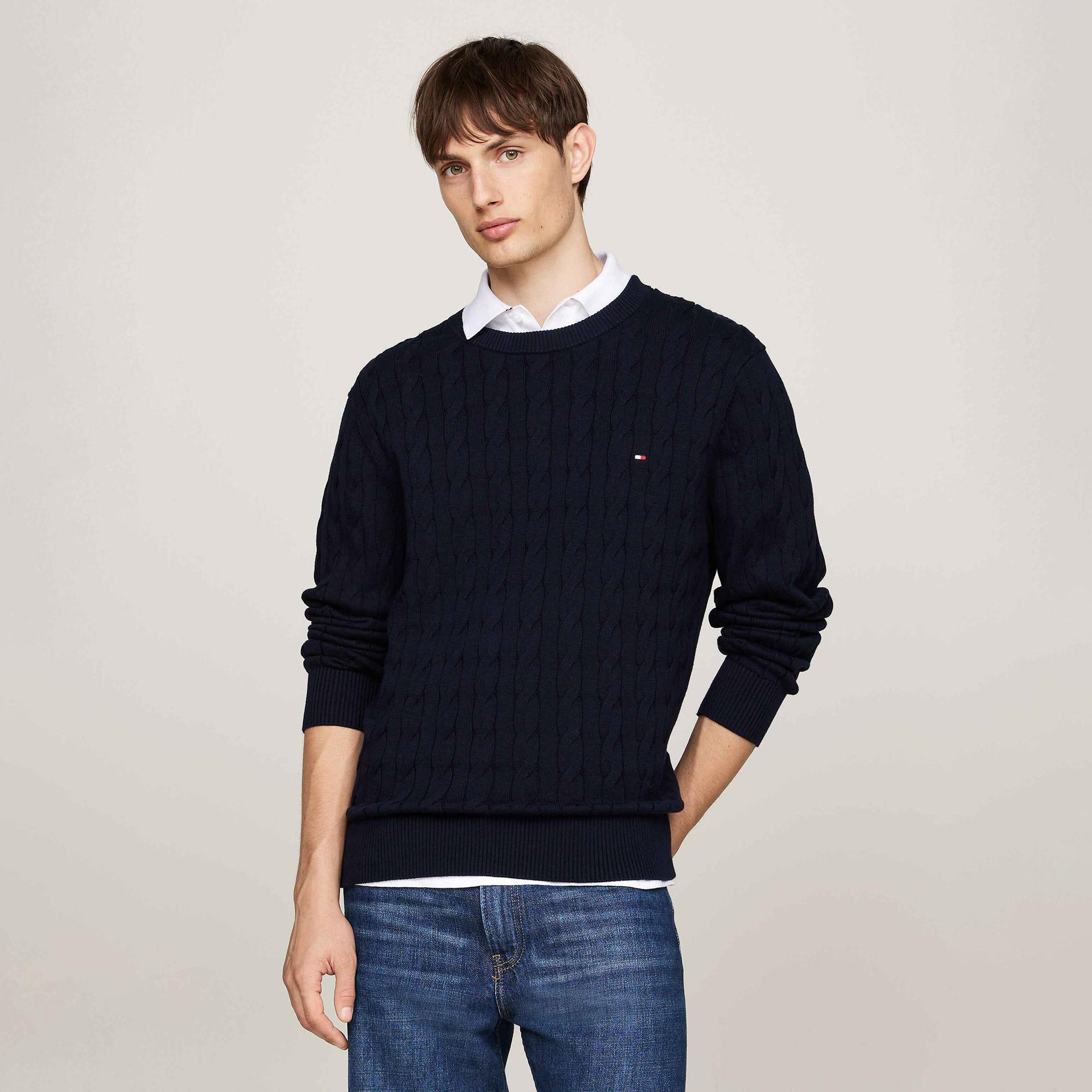 Tommy Hilfiger Erkek Triko Lacivert Kazak