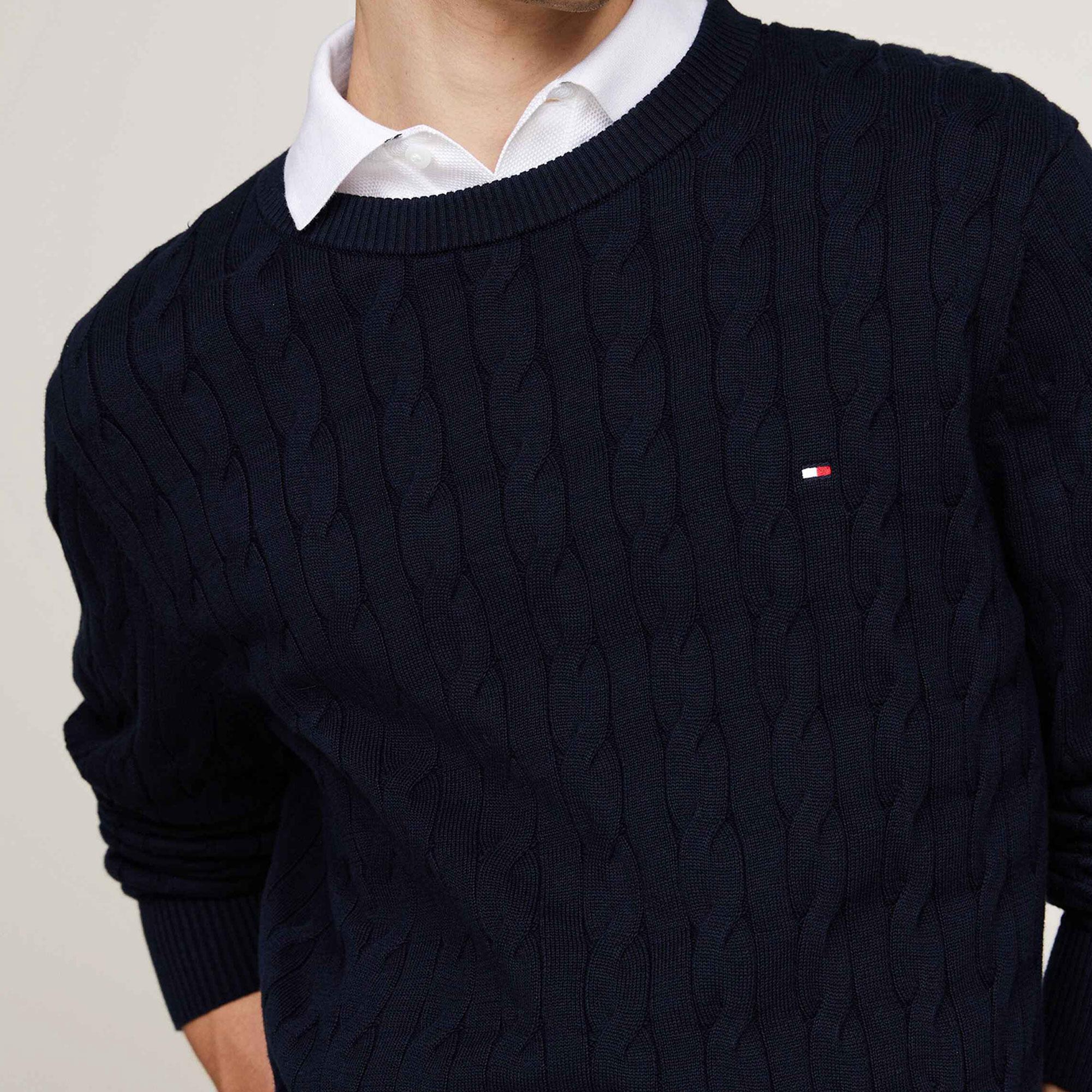 Tommy Hilfiger Erkek Triko Lacivert Kazak