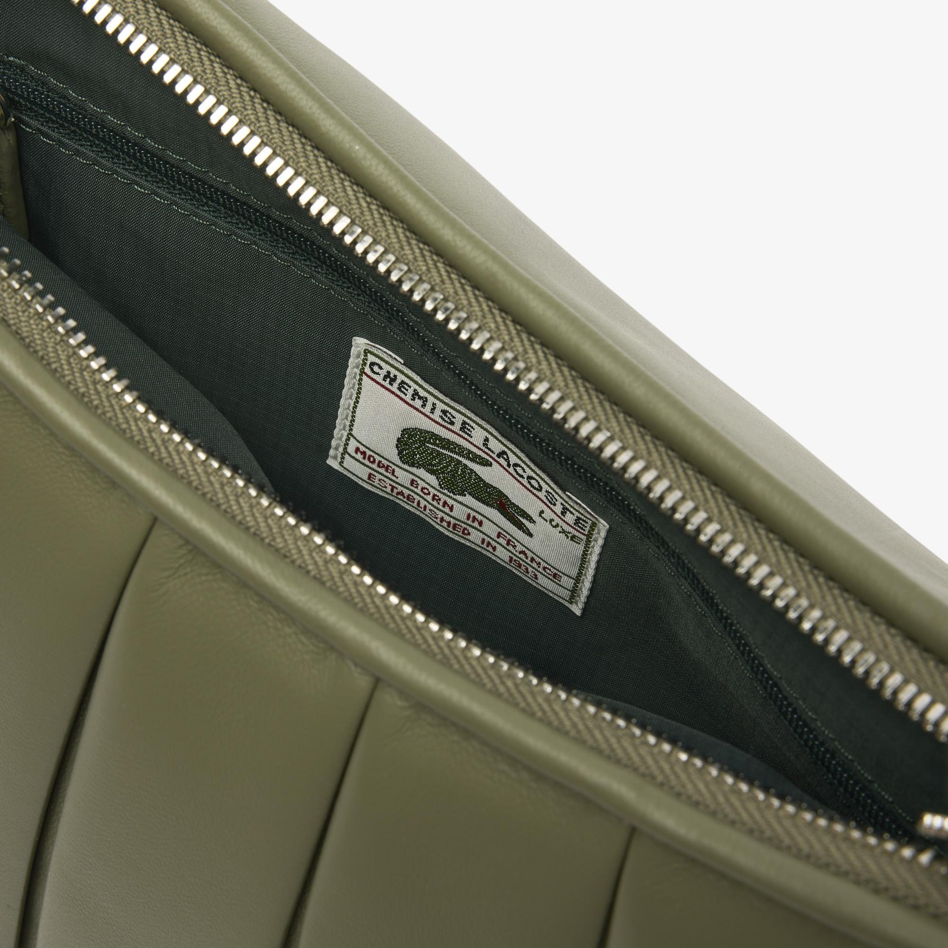 Lacoste Medium Lenglen Kadın Deri Haki Omuz Çantası