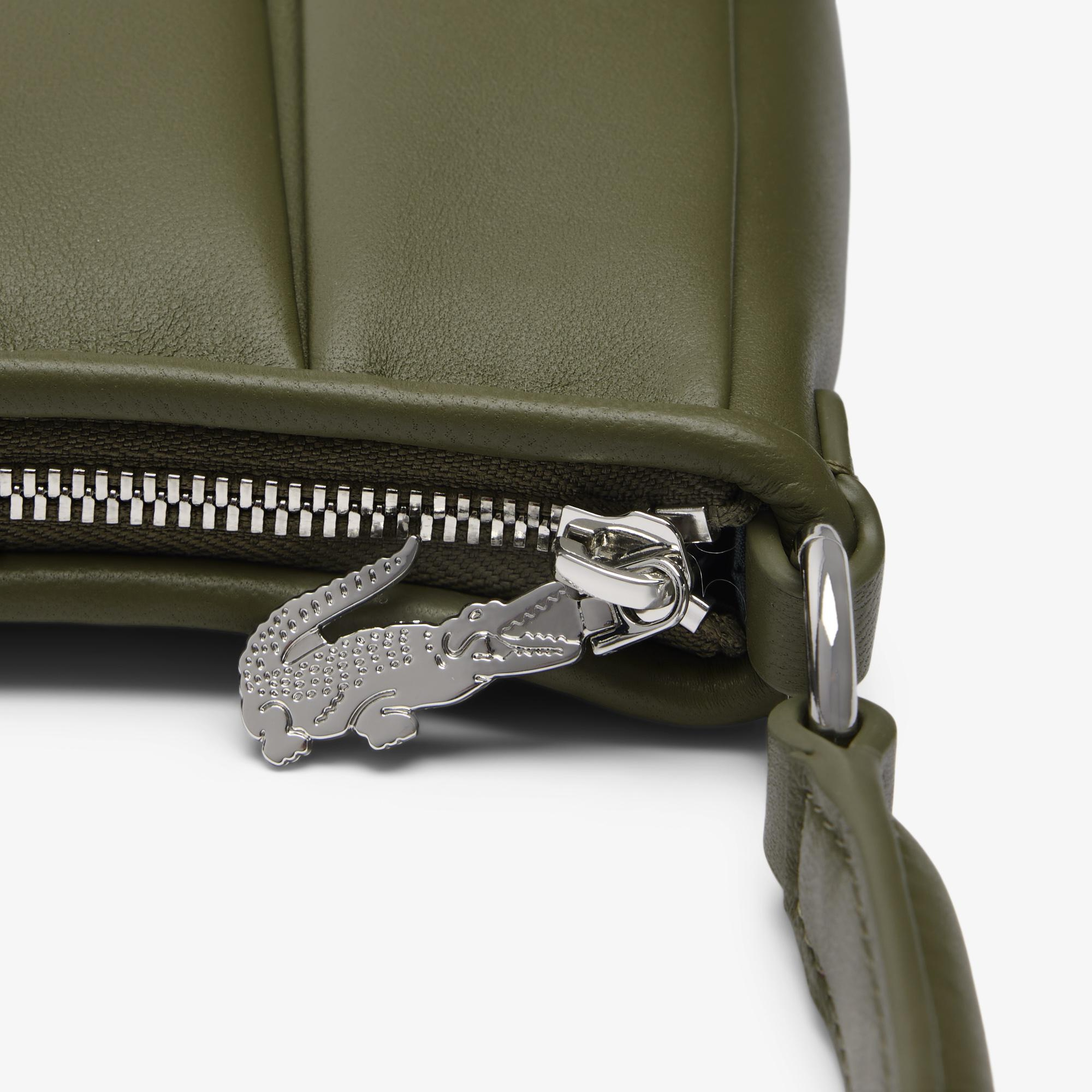 Lacoste Medium Lenglen Kadın Deri Haki Omuz Çantası