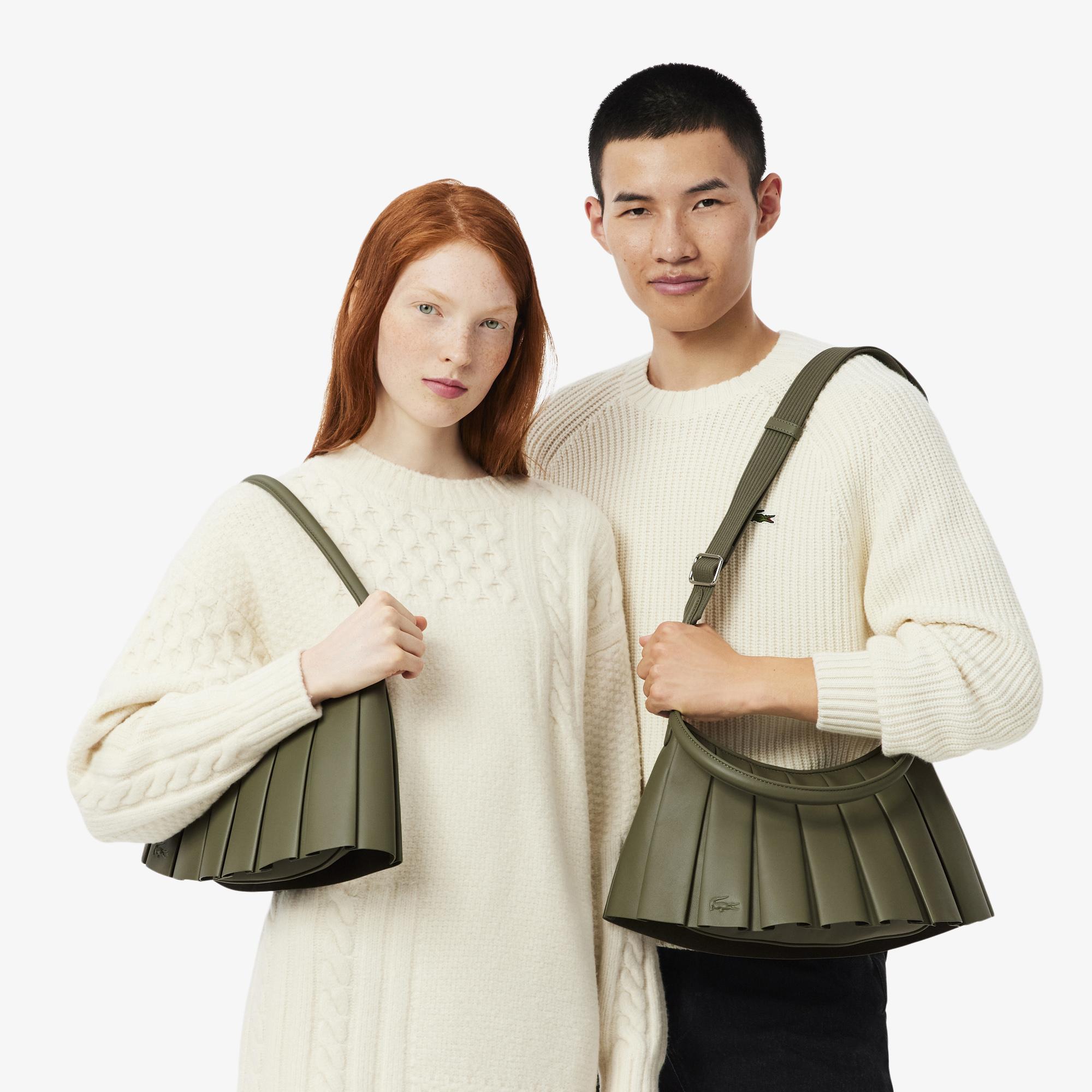 Lacoste Medium Lenglen Kadın Deri Haki Omuz Çantası