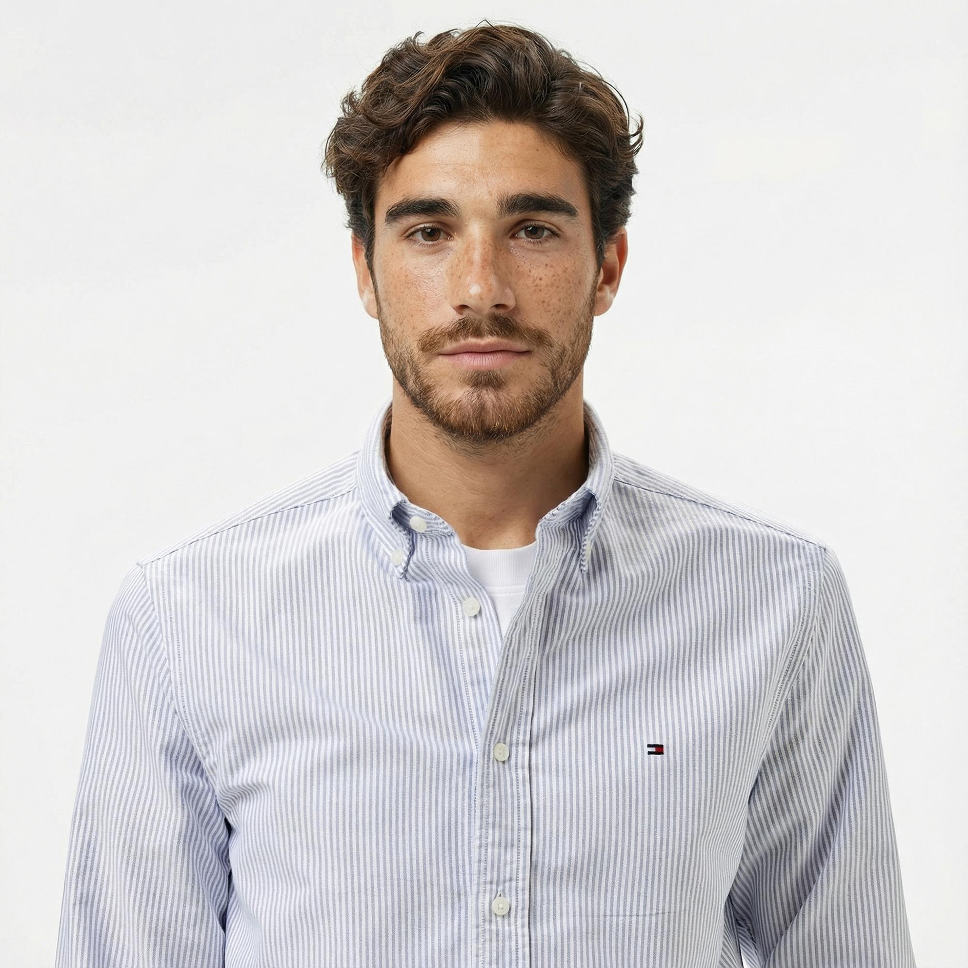 Tommy Hilfiger Core Essentials Erkek Mavi Gömlek