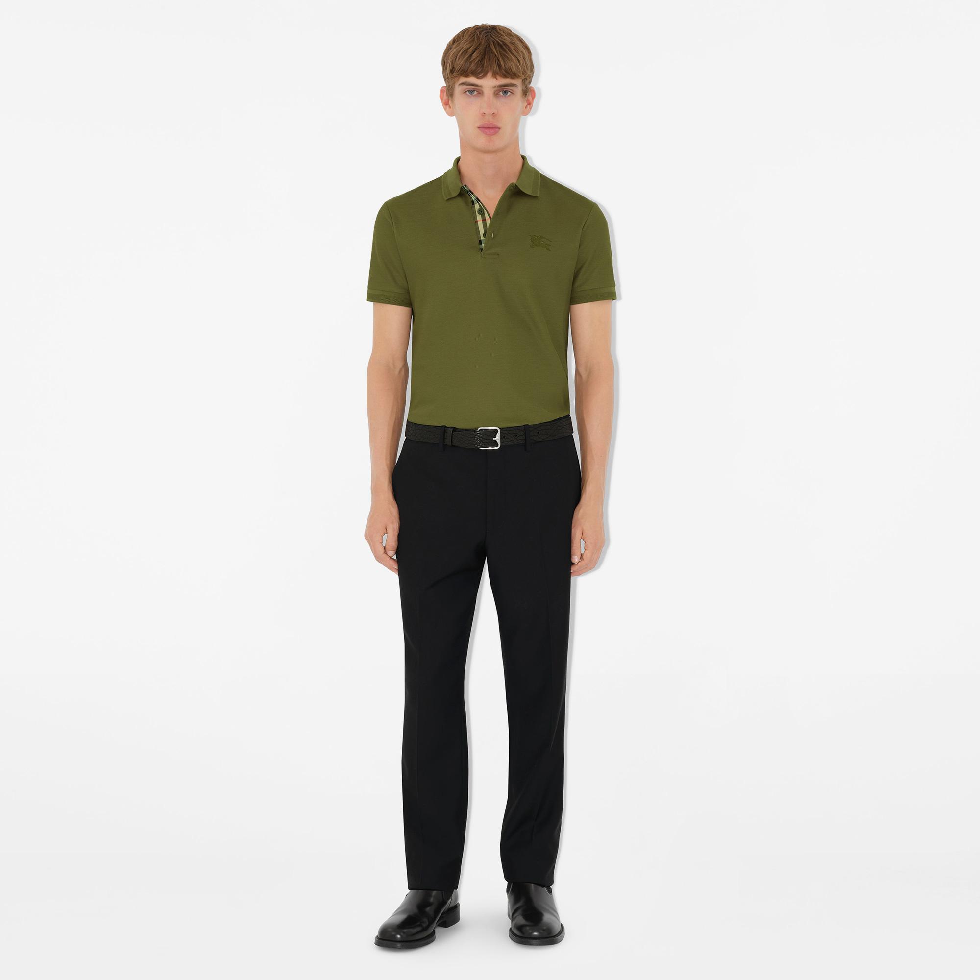 Burberry Pamuklu Erkek Haki Polo