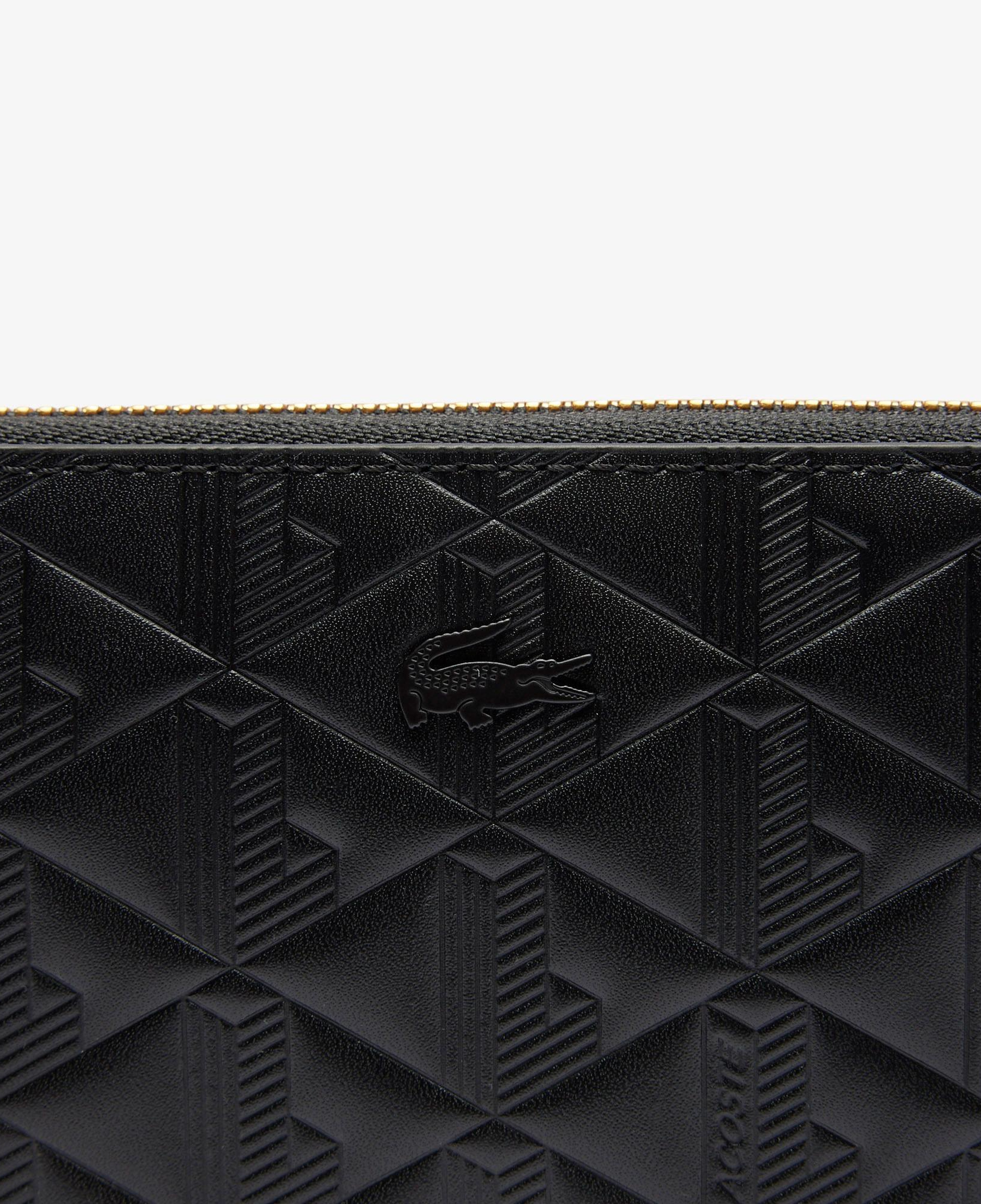 Lacoste Maheki Kadın Monogram Deri  Siyah Cüzdan