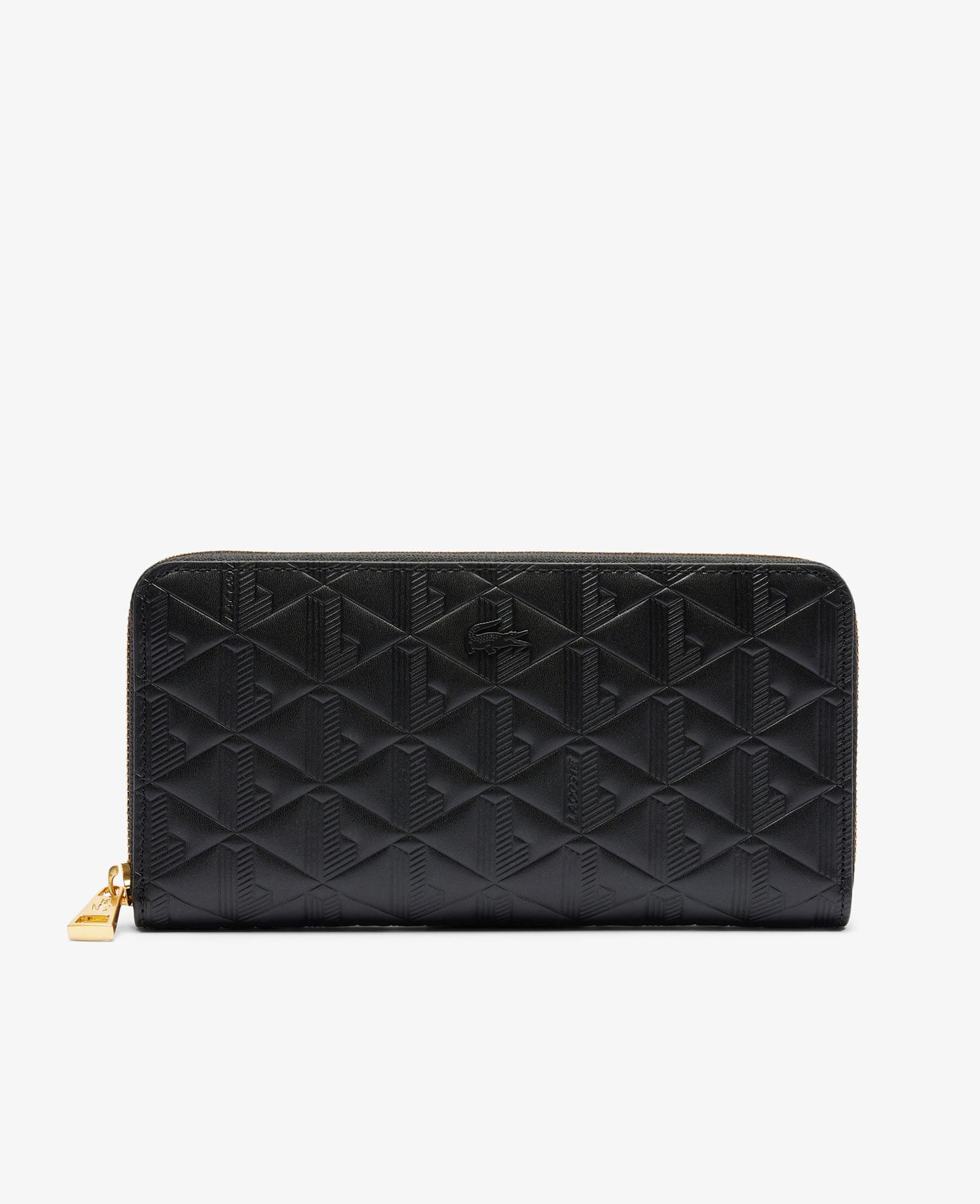 Lacoste Maheki Kadın Monogram Deri  Siyah Cüzdan