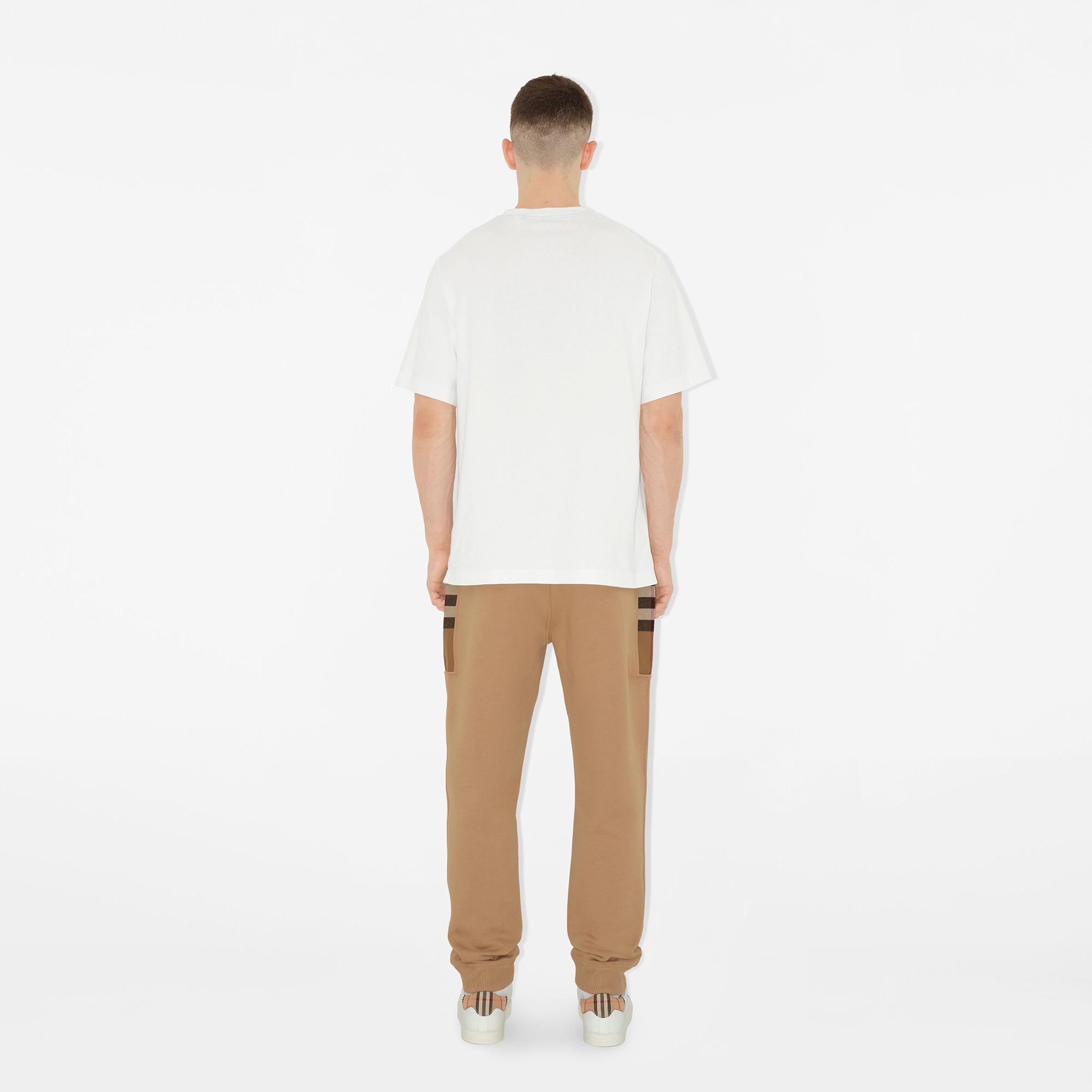 Burberry Check Panel Pamuk Karışımlı Erkek Bej Pantolon