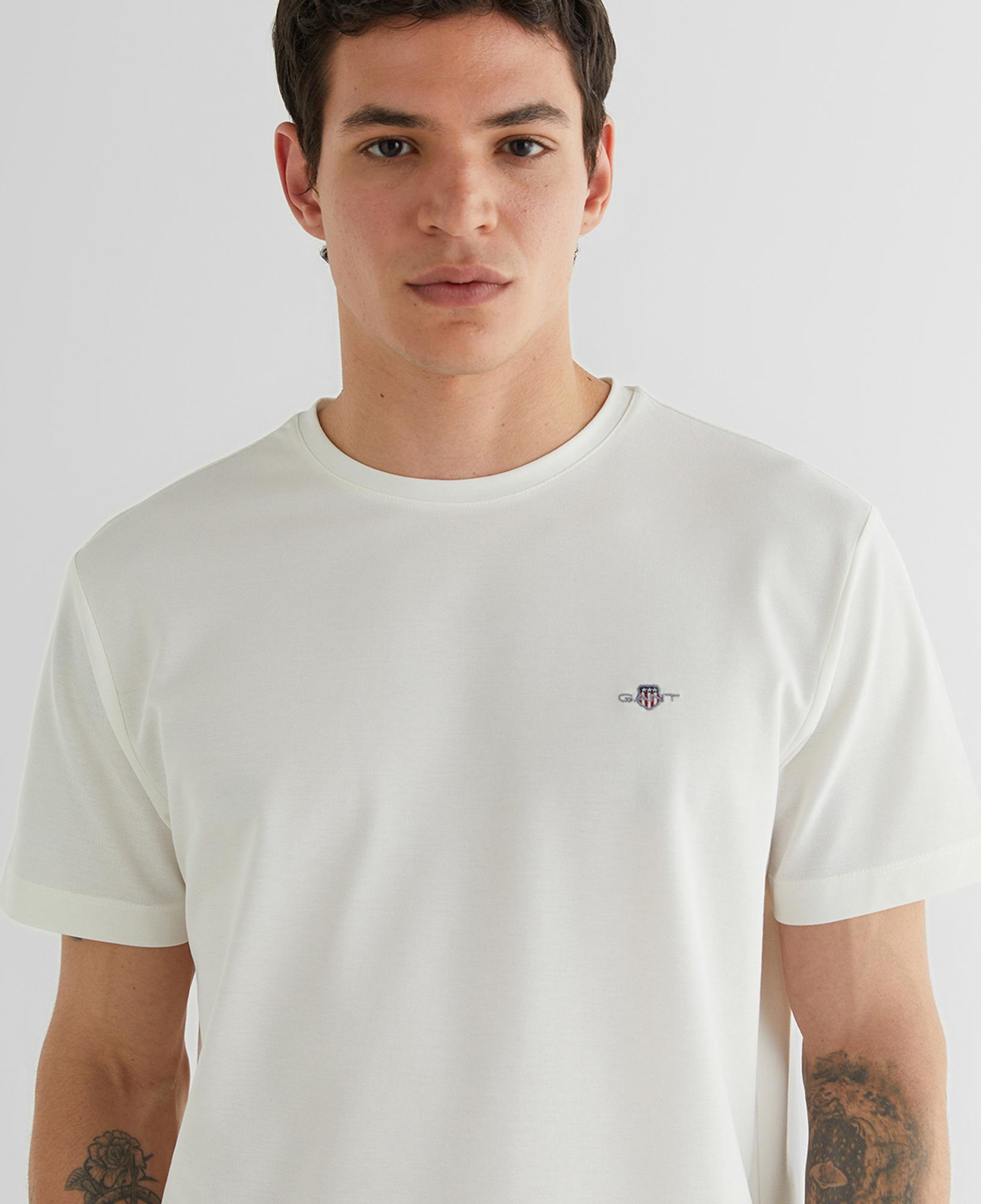 GANT Erkek Krem Regular Fit Bisiklet Yaka T-shirt