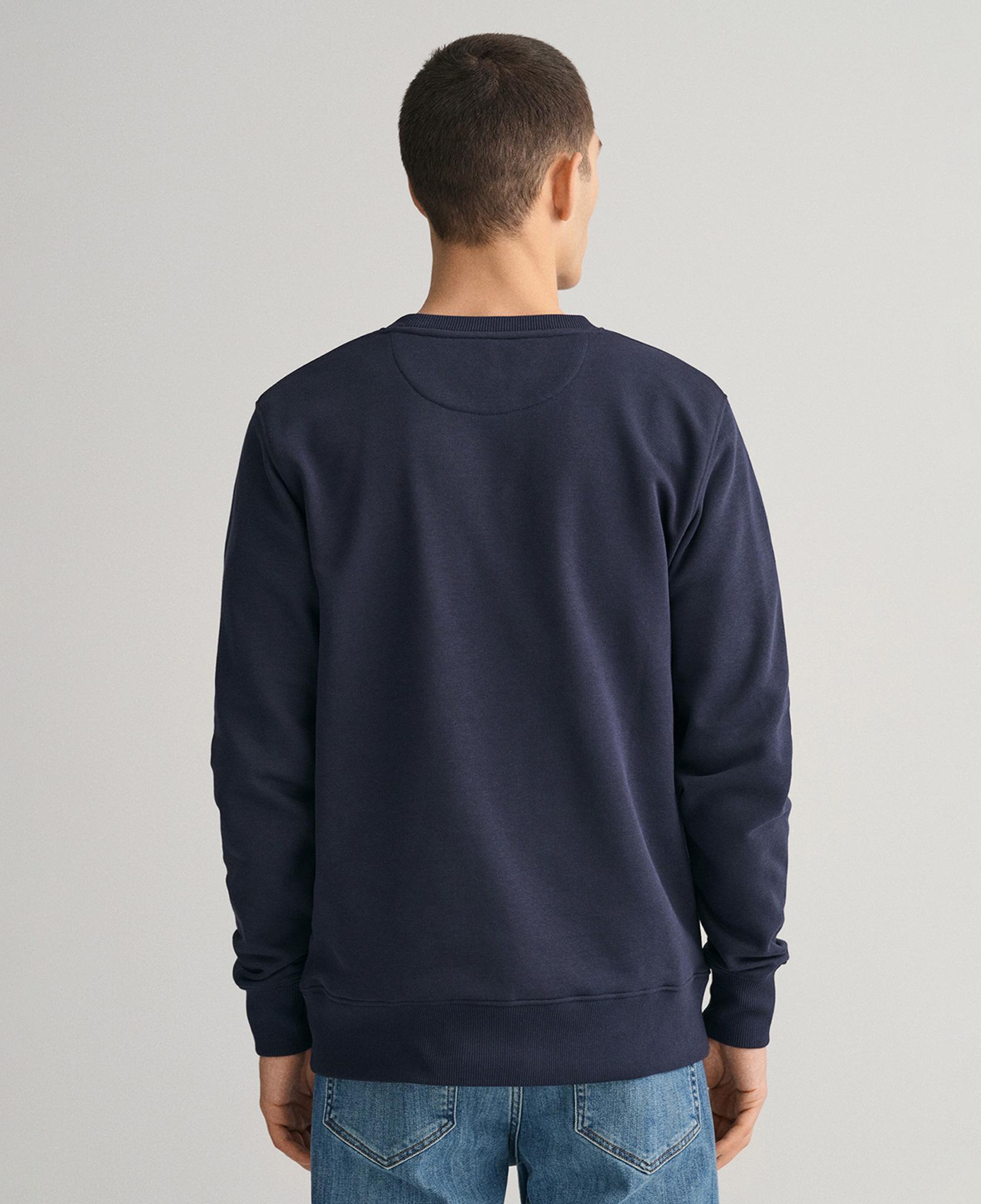 Gant Erkek Lacivert Regular Fit Bisiklet Yaka Sweatshirt