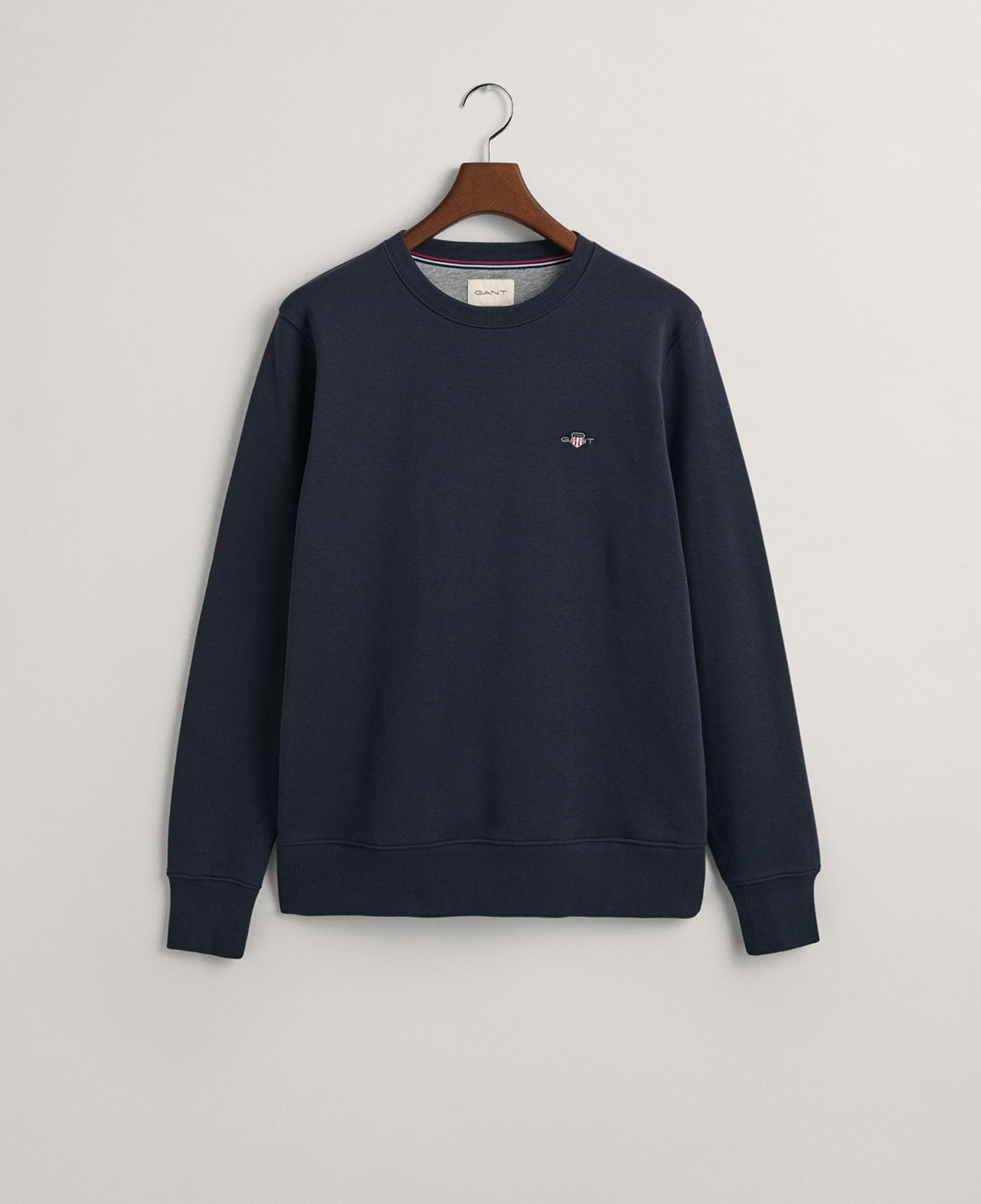 Gant Erkek Lacivert Regular Fit Bisiklet Yaka Sweatshirt
