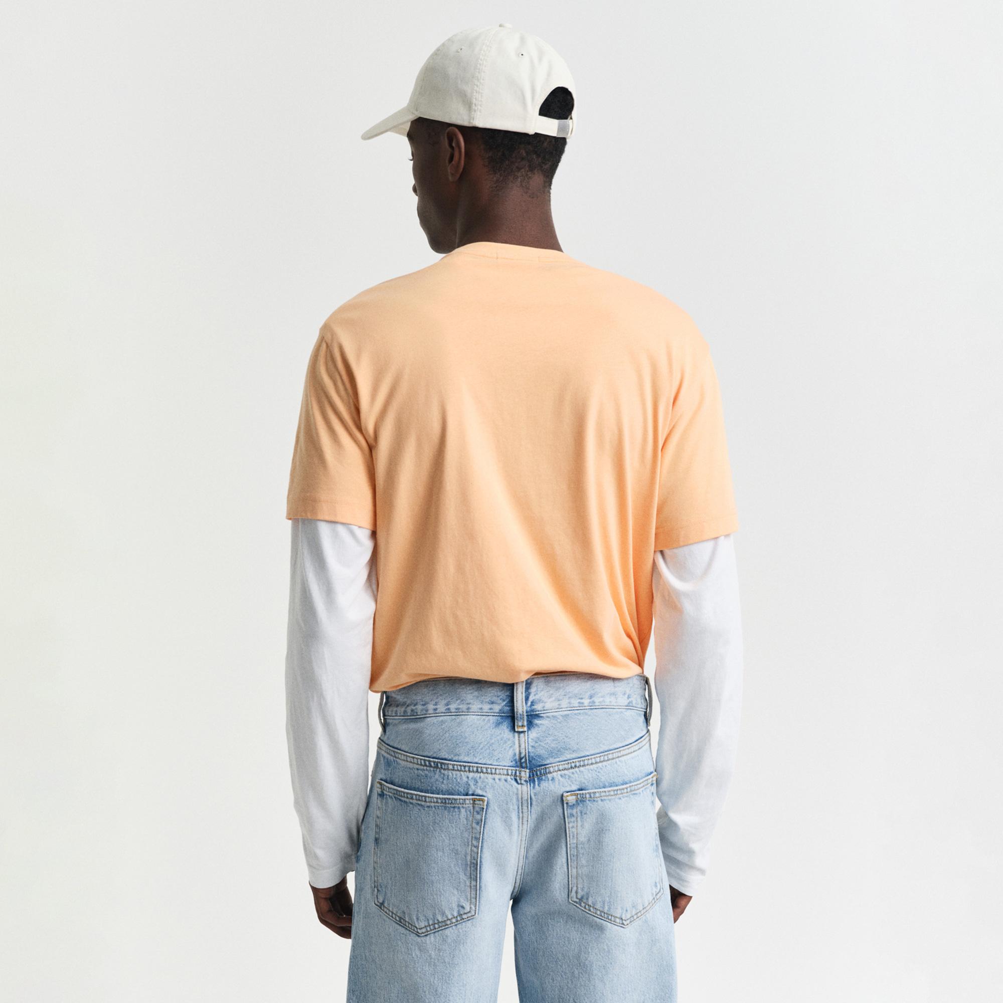 GANT Erkek Turuncu Regular Fit Bisiklet Yaka T-Shirt