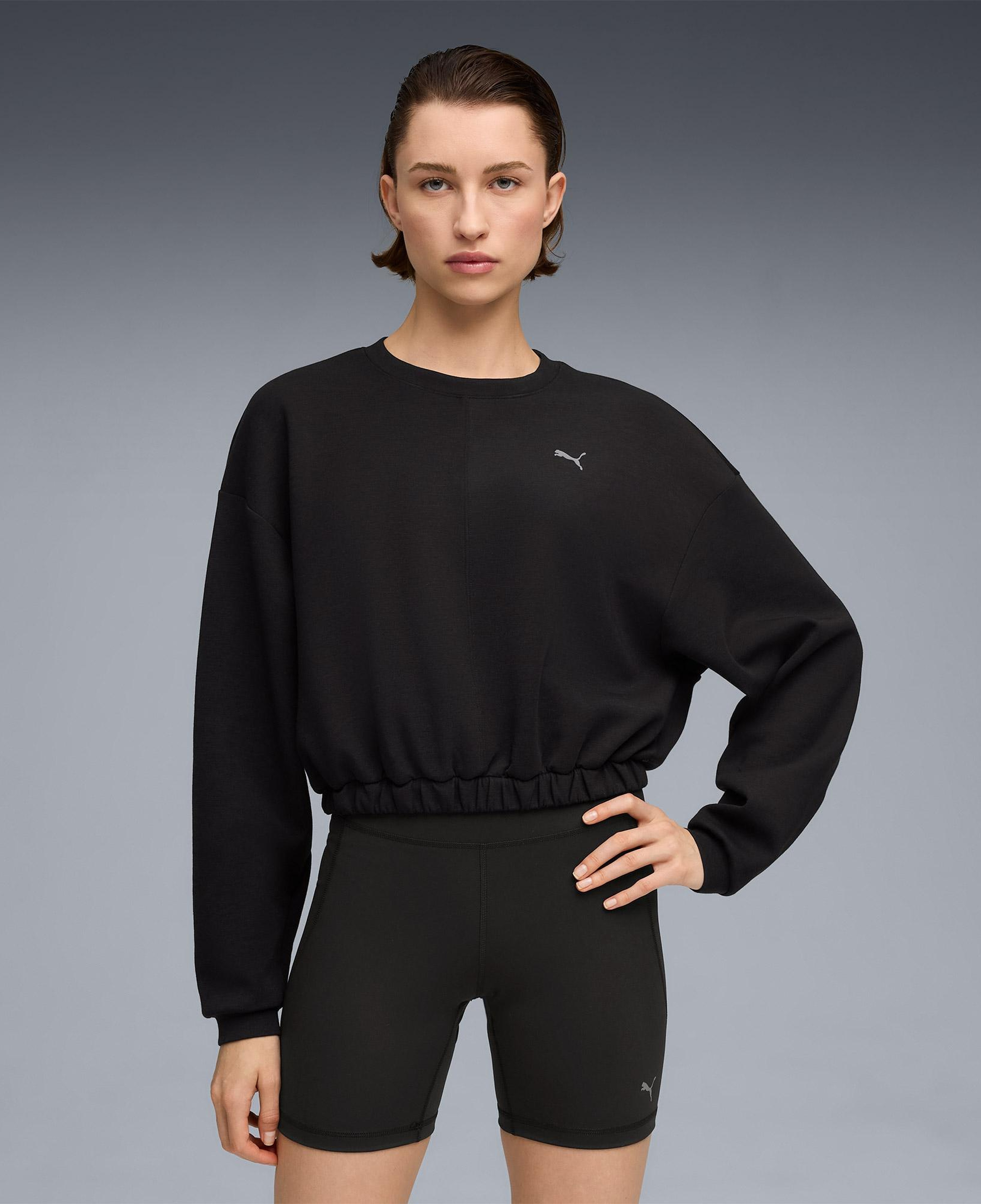 Puma W Cloudspun Crew Kadın Siyah Sweatshirt