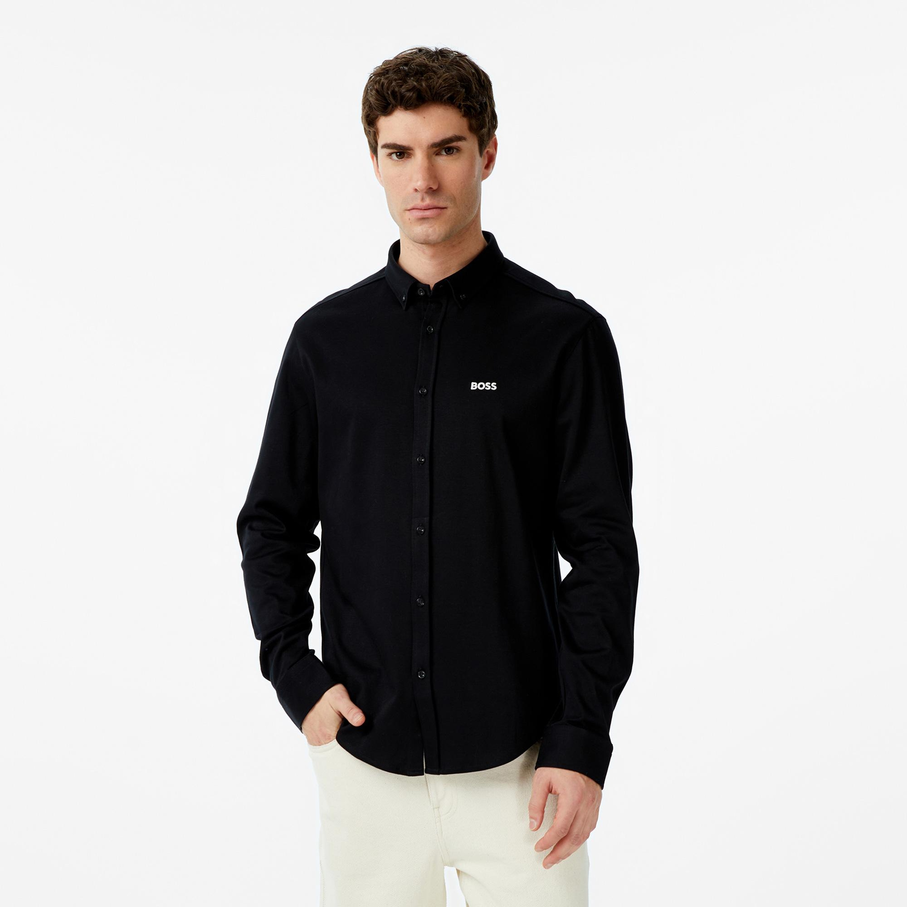 Boss Motion Erkek Siyah Gömlek