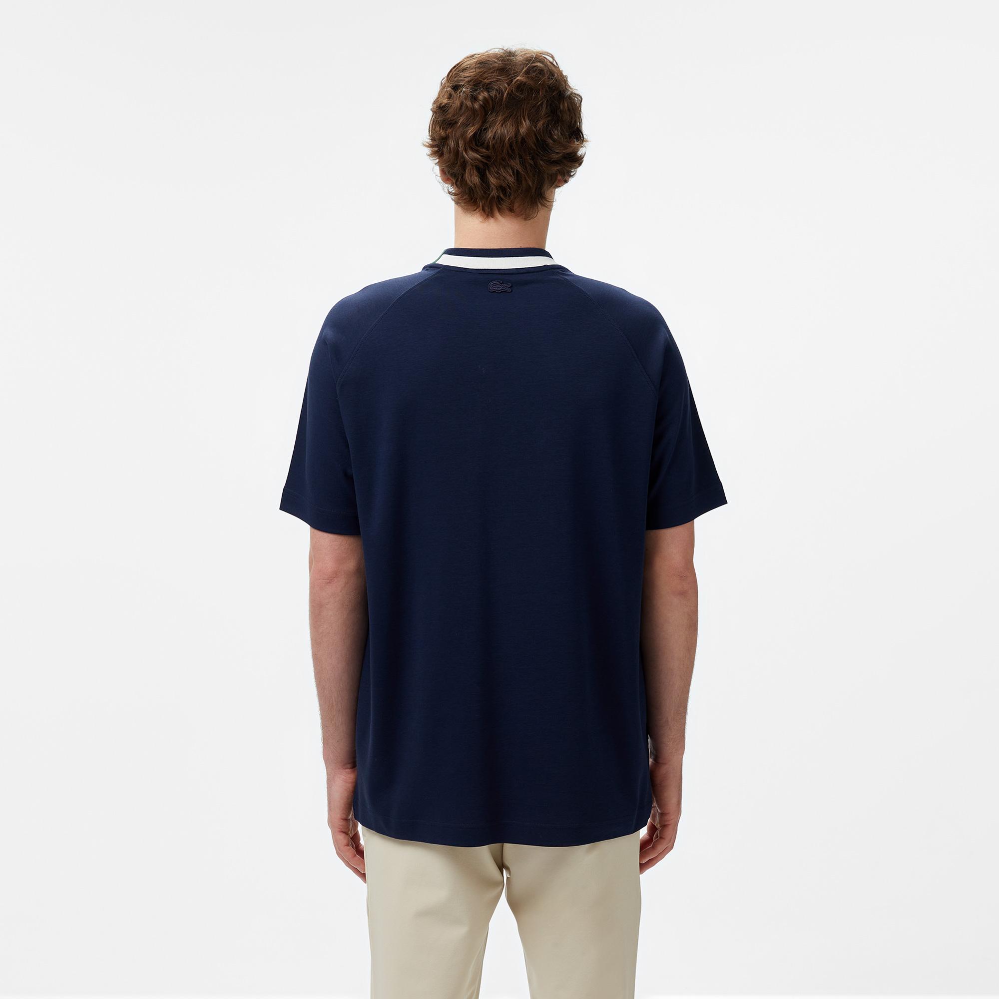 Lacoste Erkek Bisiklet Yaka Lacivert Cepli T-Shirt