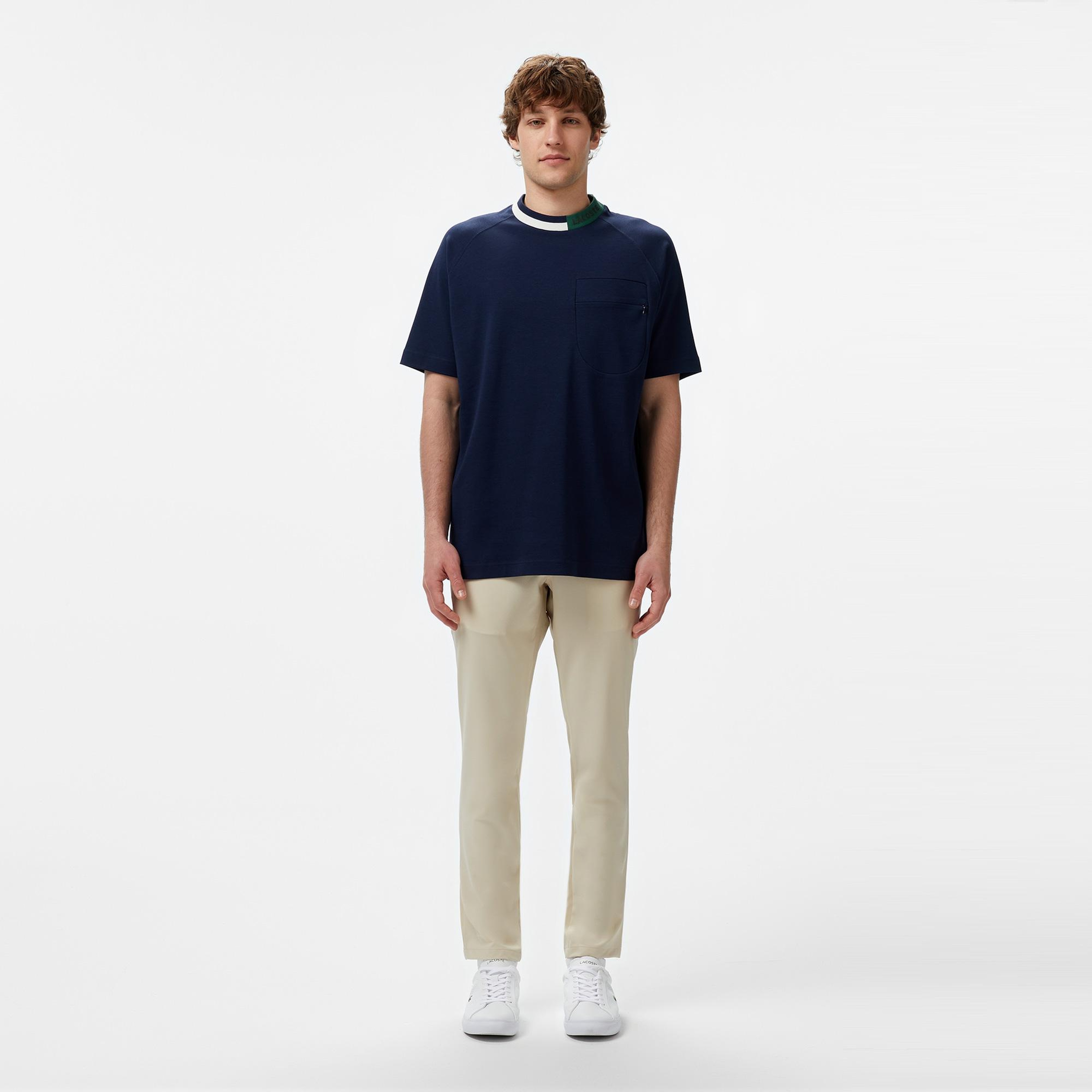 Lacoste Erkek Bisiklet Yaka Lacivert Cepli T-Shirt
