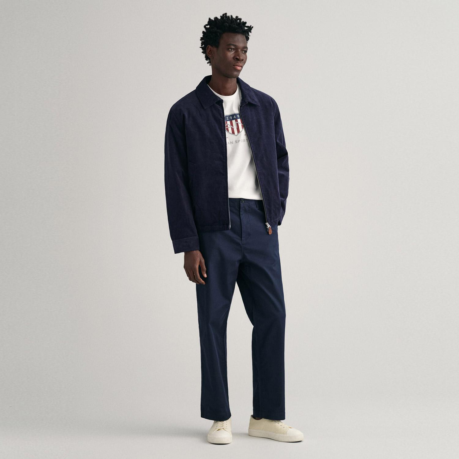 GANT Erkek Beyaz Regular Fit Bisiklet Yaka Logolu T-shirt