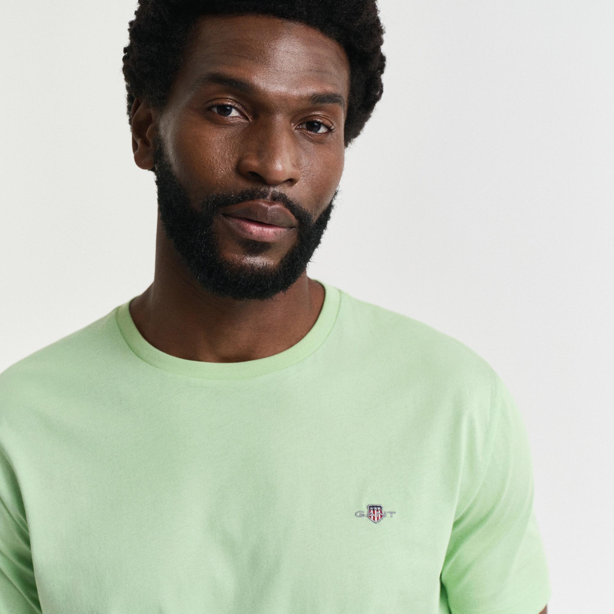 GANT Erkek Yeşil Regular Fit Bisiklet Yaka T-shirt