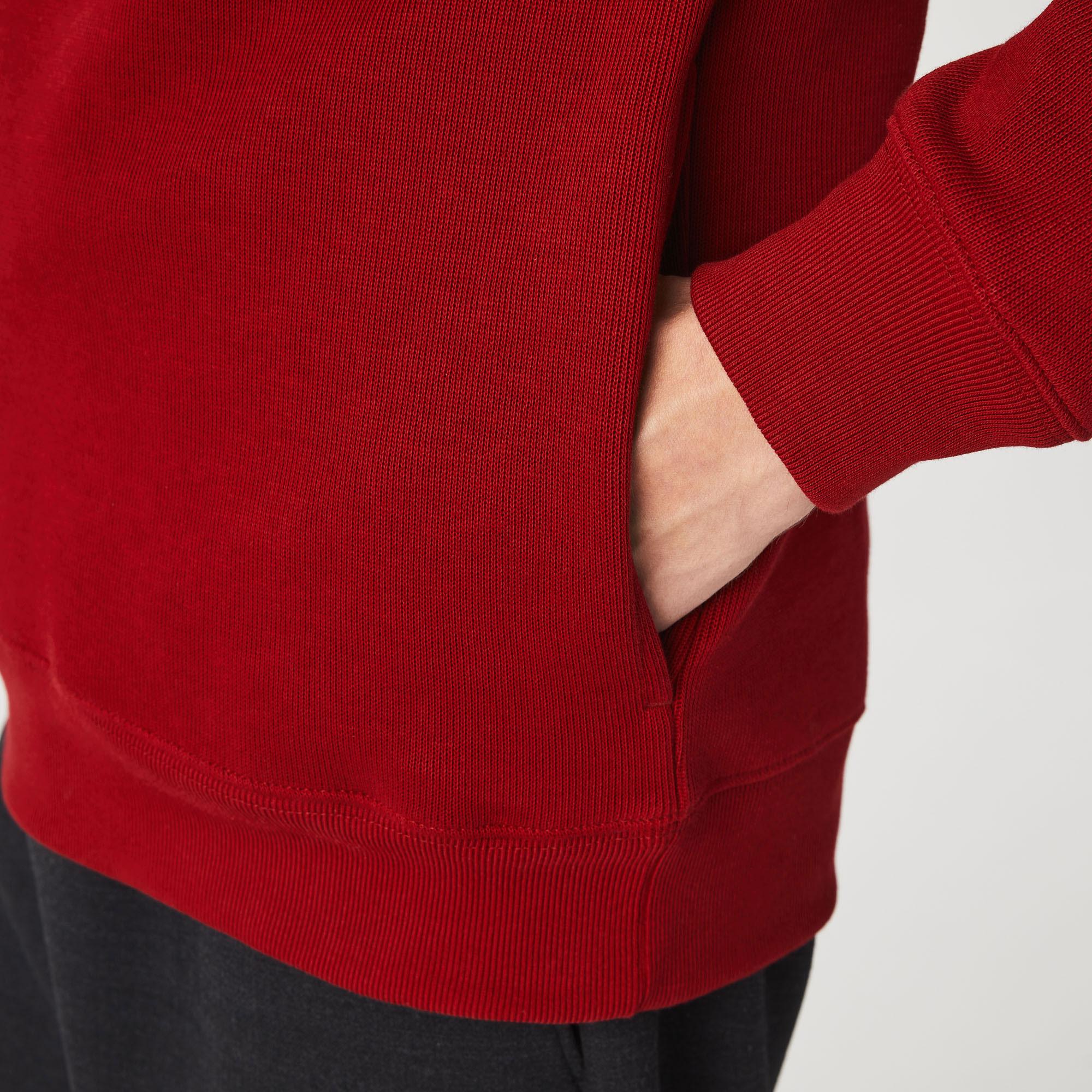 Lacoste Erkek Classic Fit Yarım Fermuarlı Bordo Sweatshirt