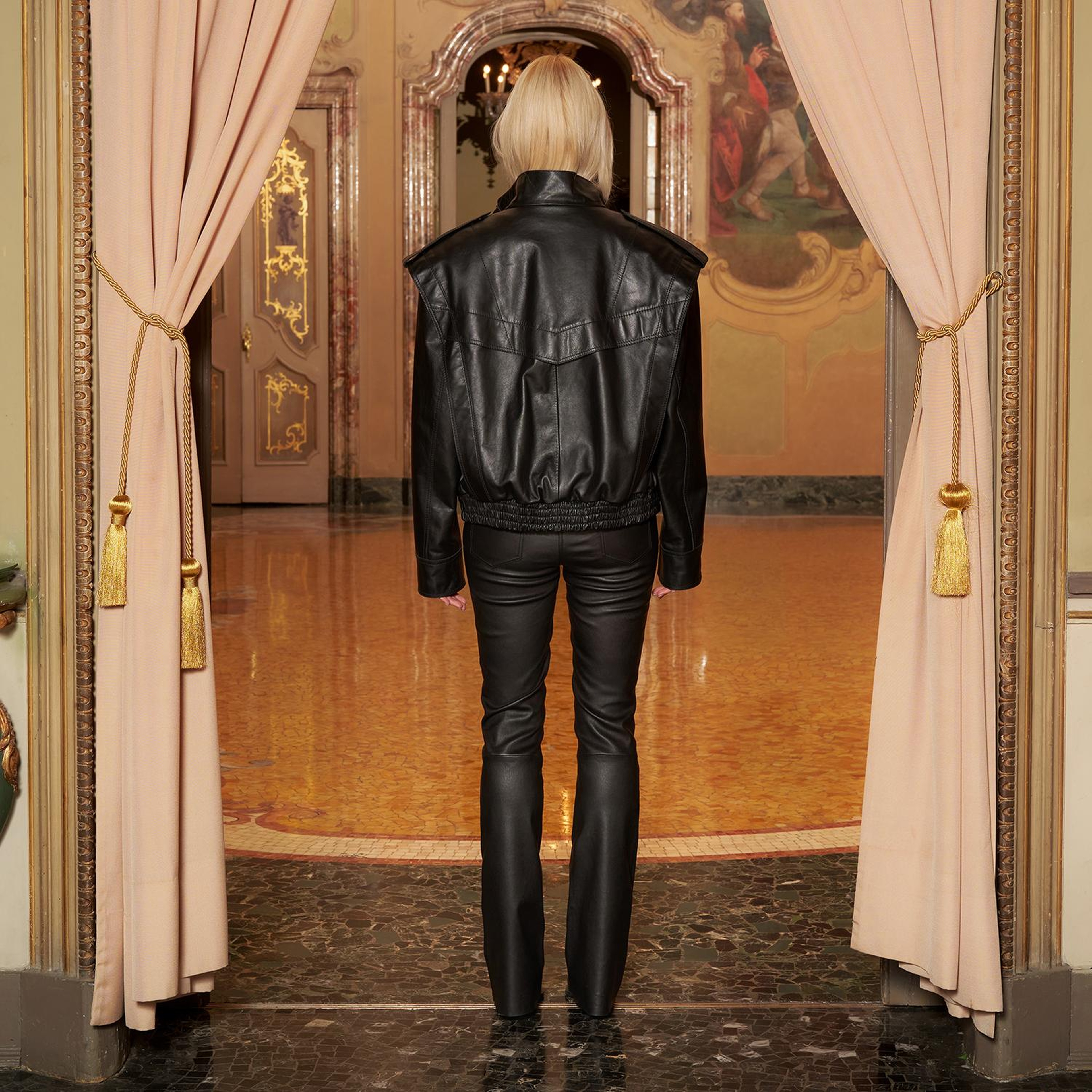 KeinxDesa Siyah Unisex Oversize Deri Ceket