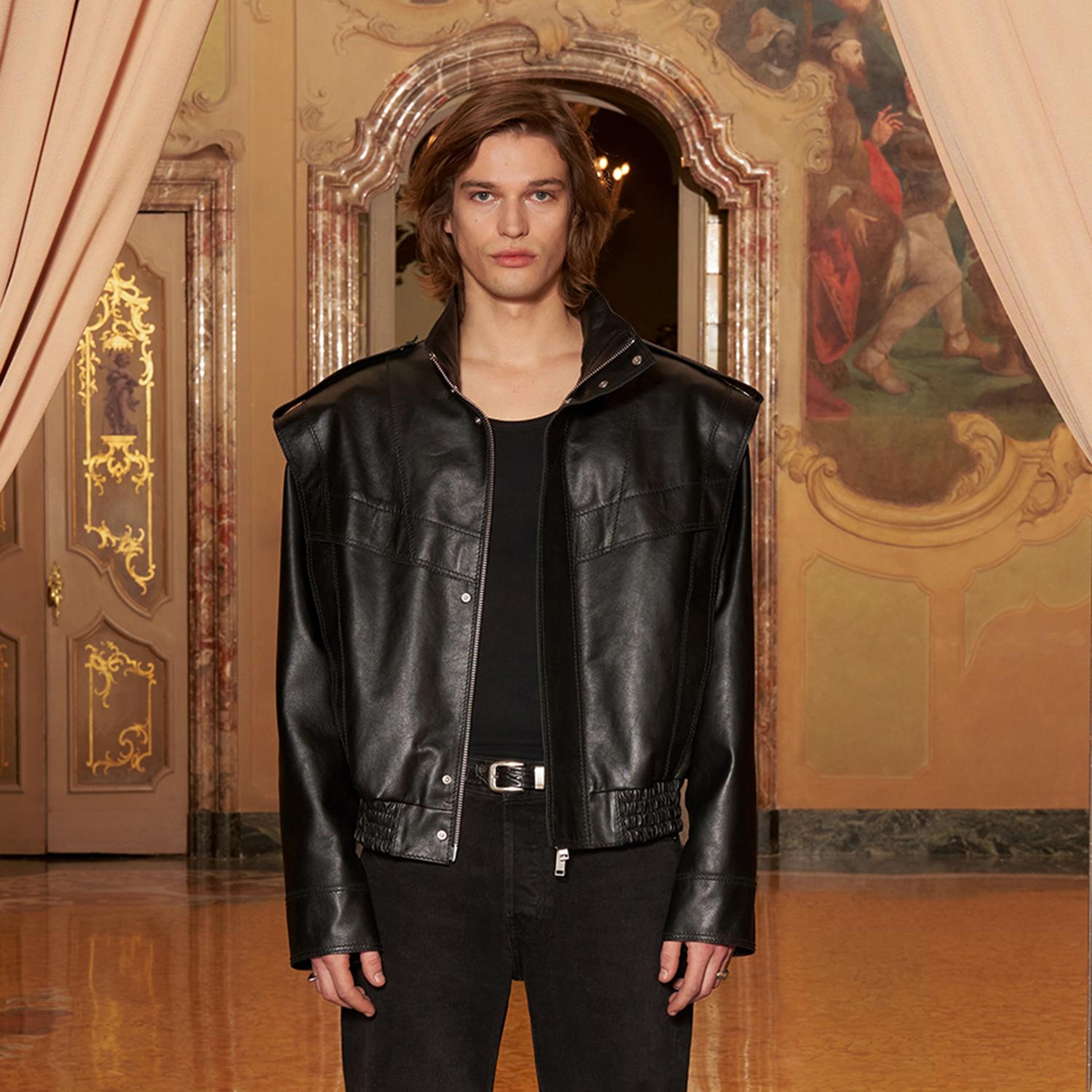 KeinxDesa Siyah Unisex Oversize Deri Ceket