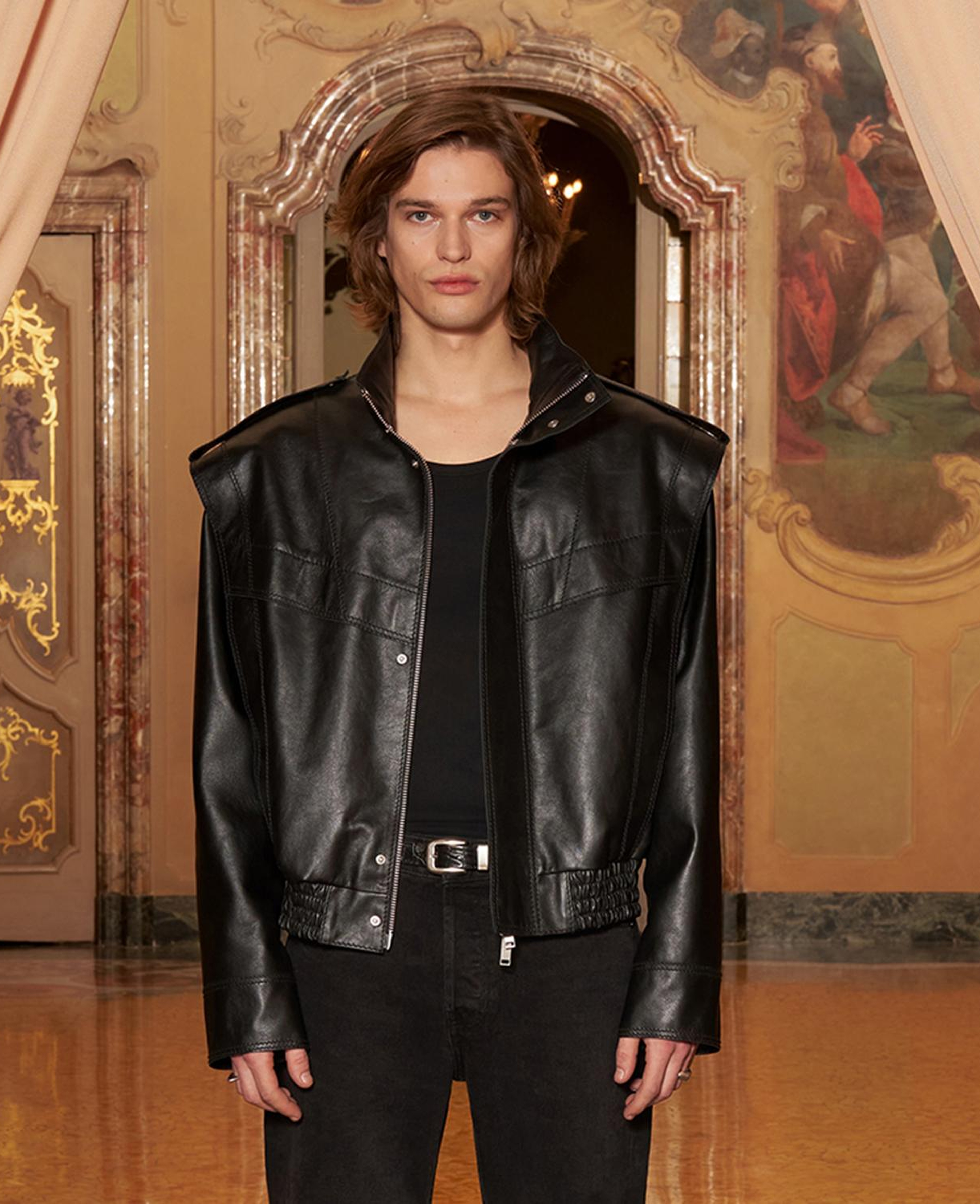 KeinxDesa Siyah Unisex Oversize Deri Ceket