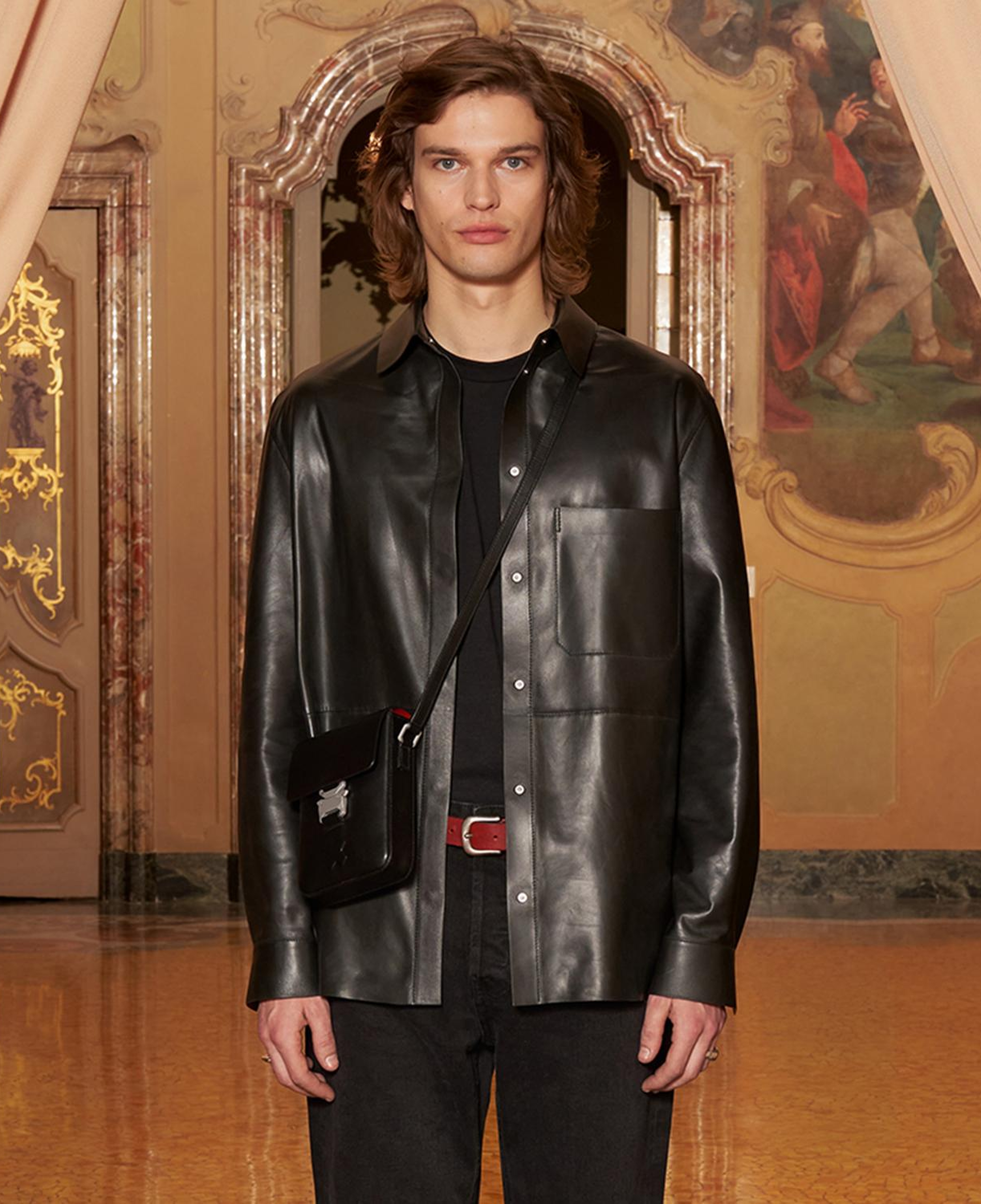 KeinxDesa Siyah Unisex Oversize Deri Gömlek