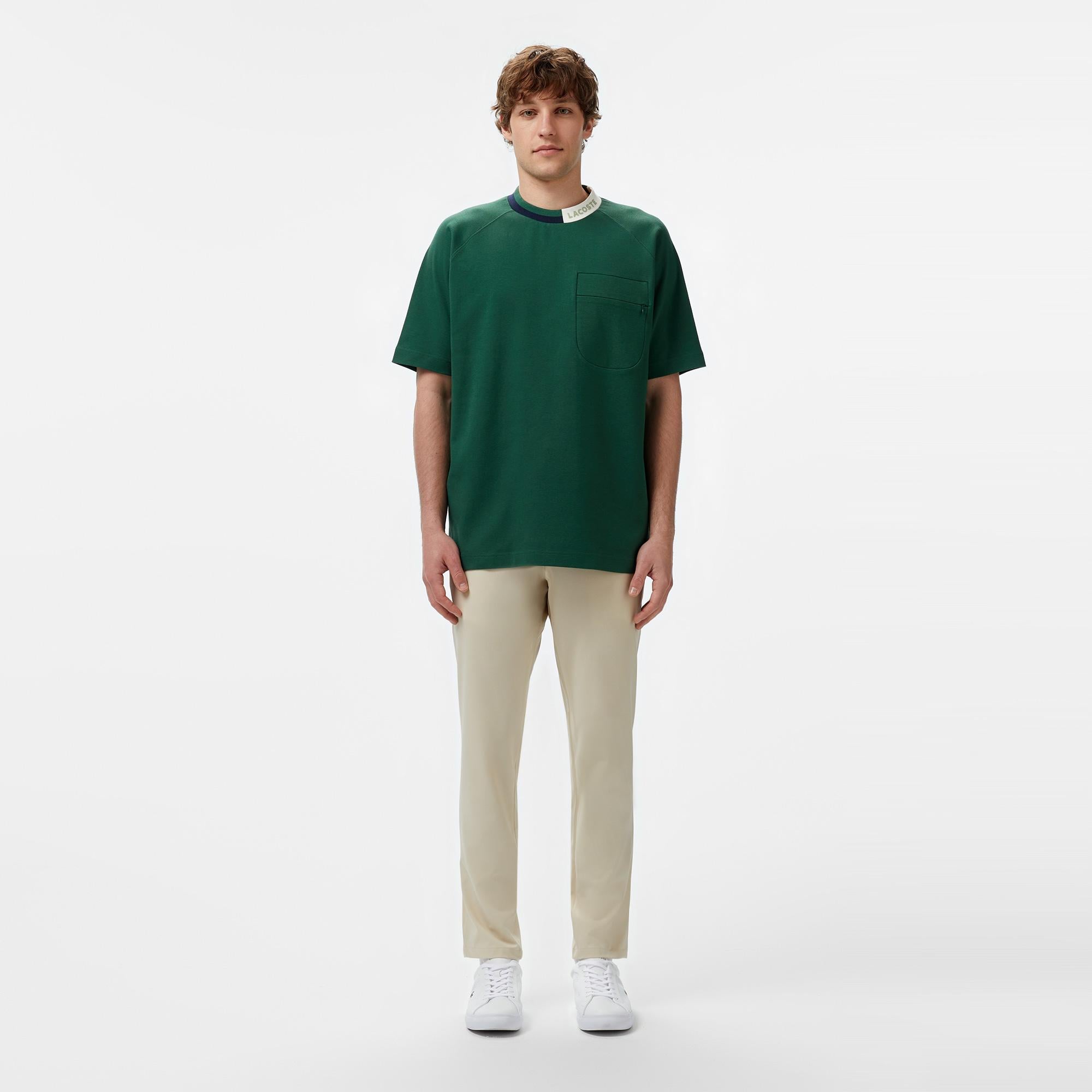 Lacoste Erkek Bisiklet Yaka Koyu Yeşil Cepli T-Shirt