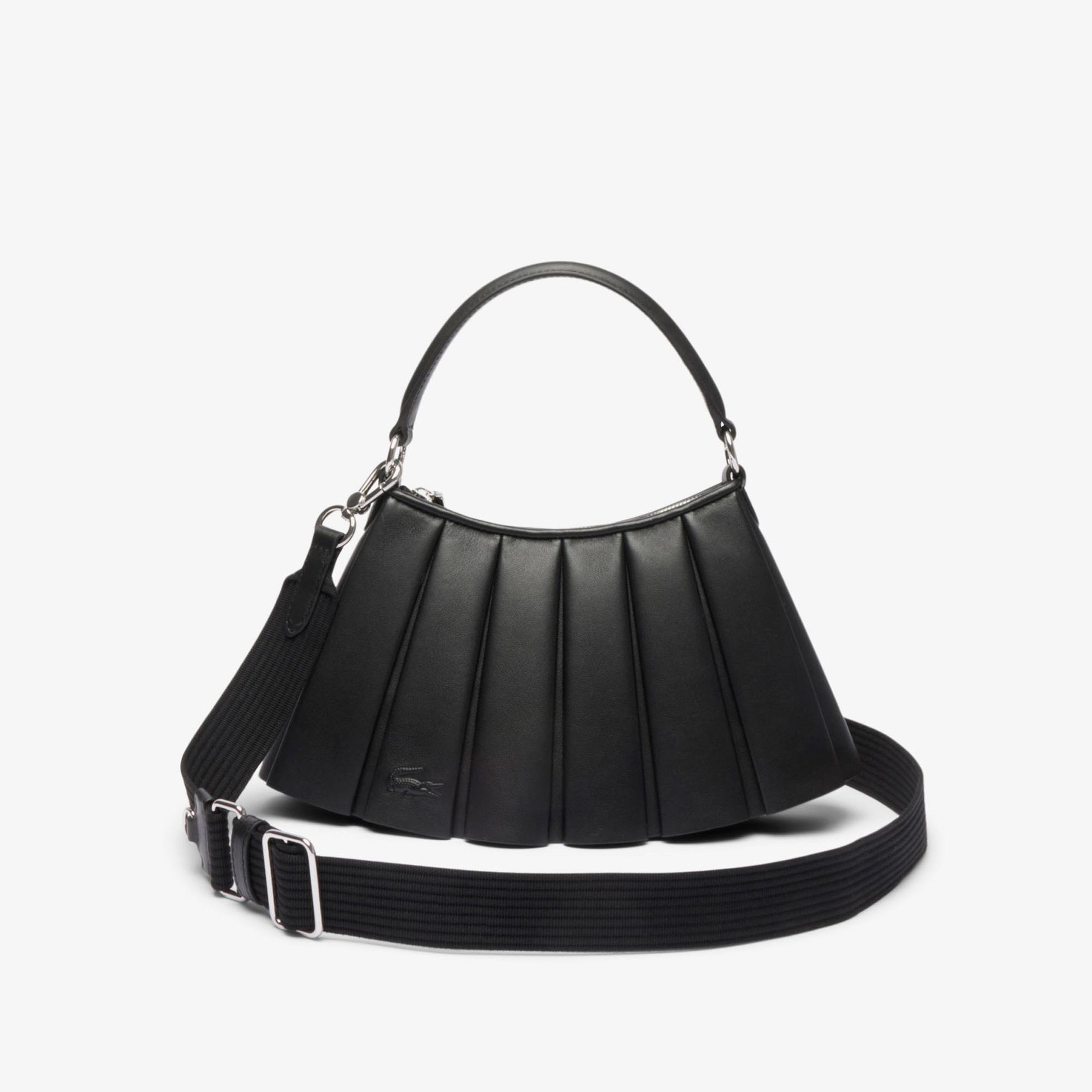 Lacoste Small Lenglen Kadın Deri Siyah Omuz Çantası