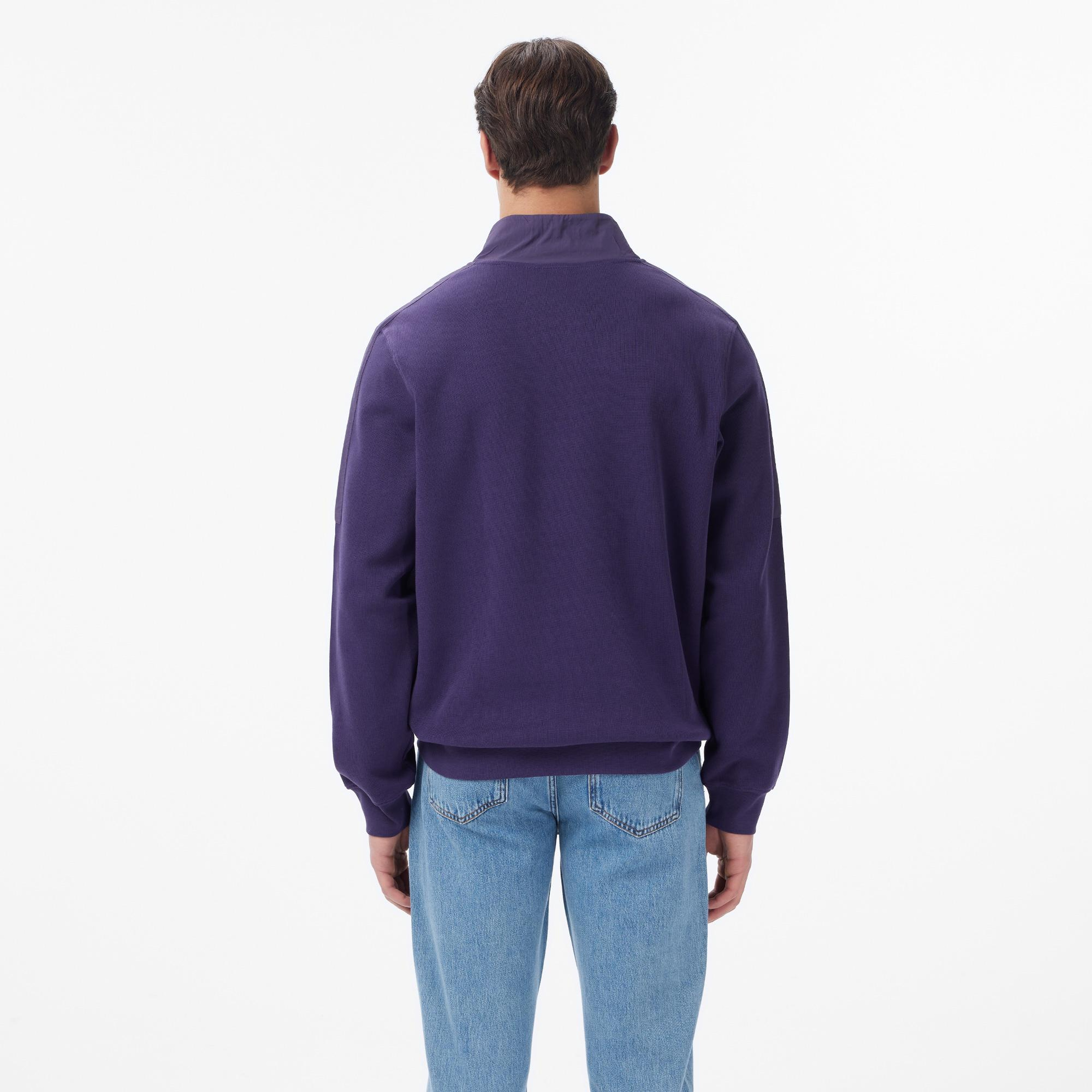 Lacoste Erkek Classic Fit Yarım Fermuarlı Mor Sweatshirt