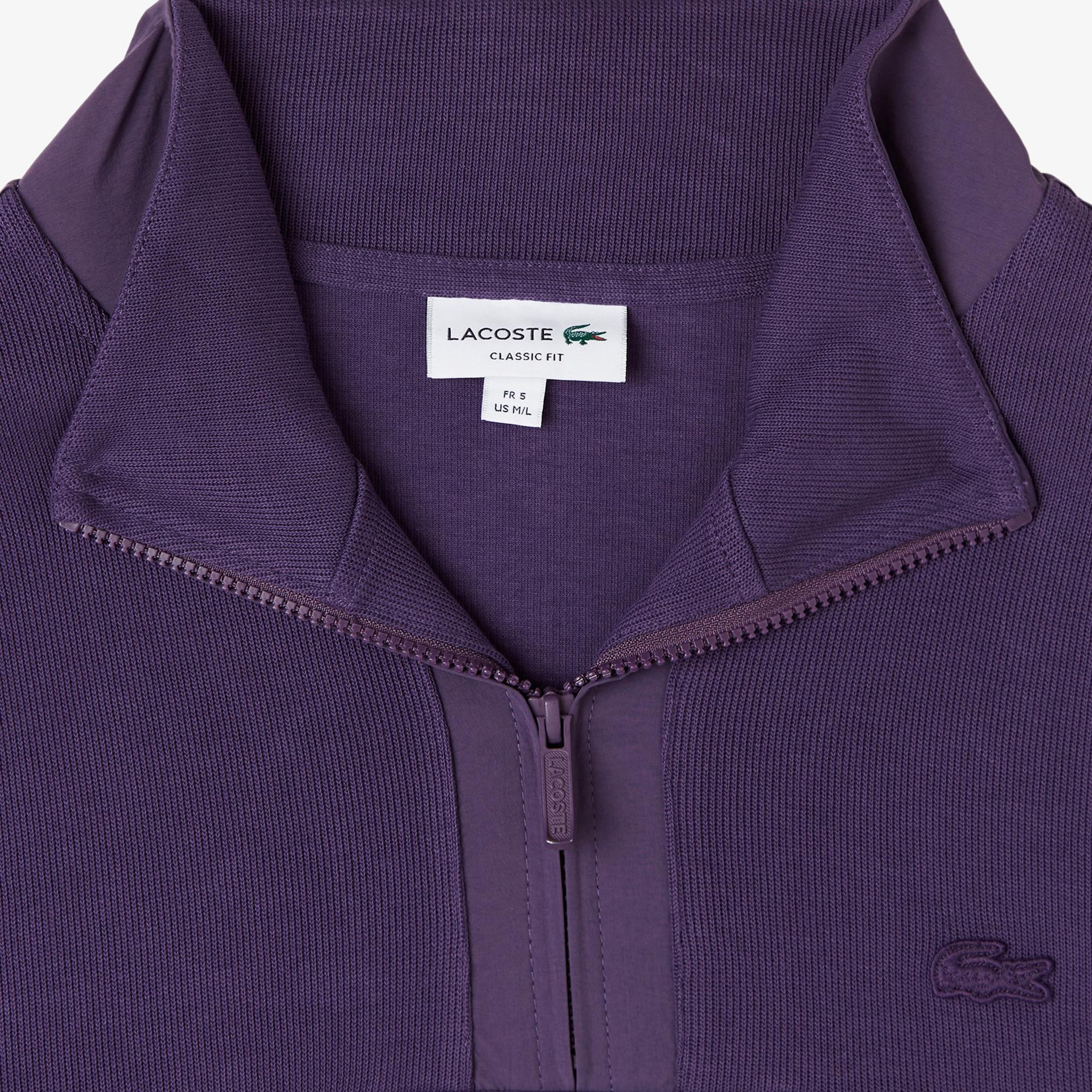 Lacoste Erkek Classic Fit Yarım Fermuarlı Mor Sweatshirt
