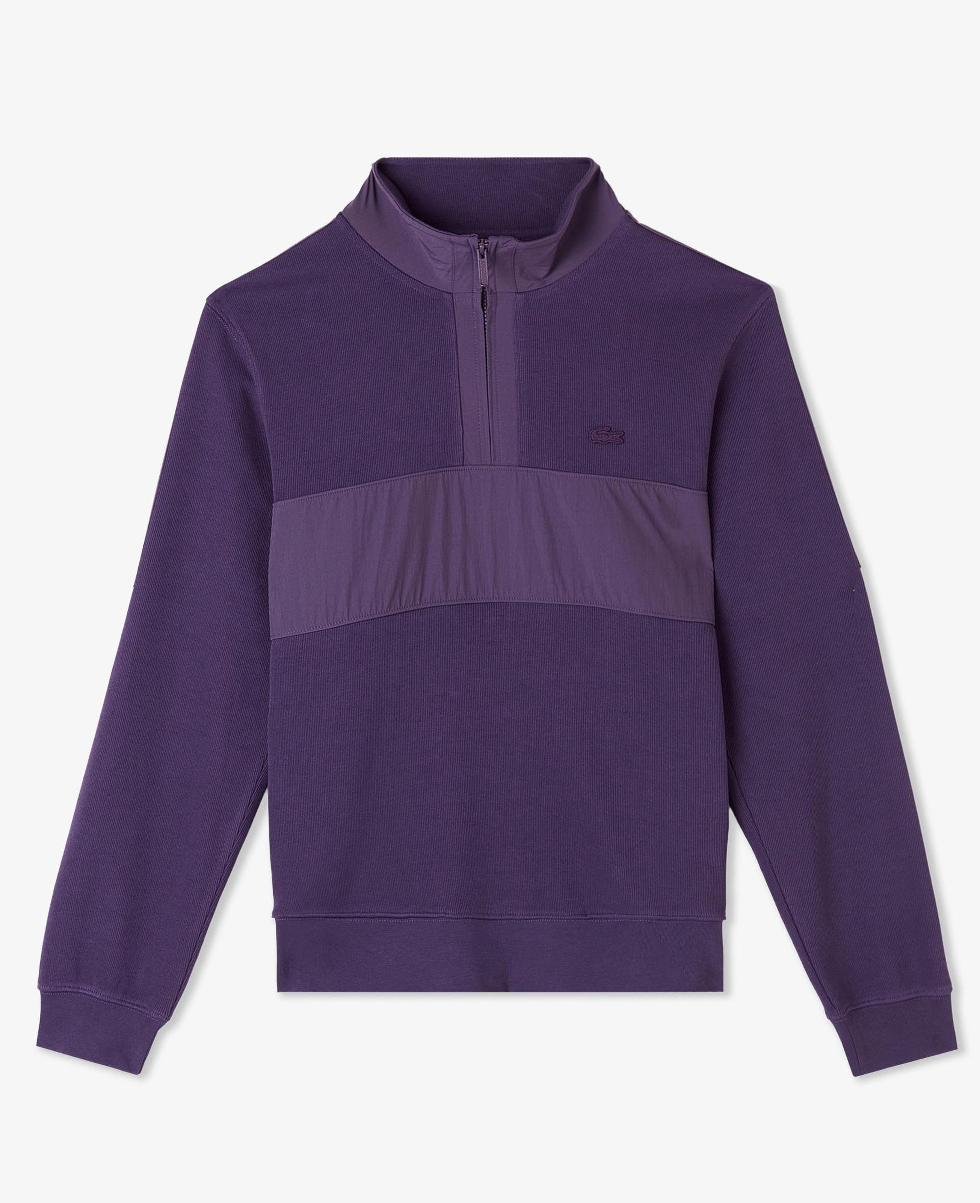 Lacoste Erkek Classic Fit Yarım Fermuarlı Mor Sweatshirt