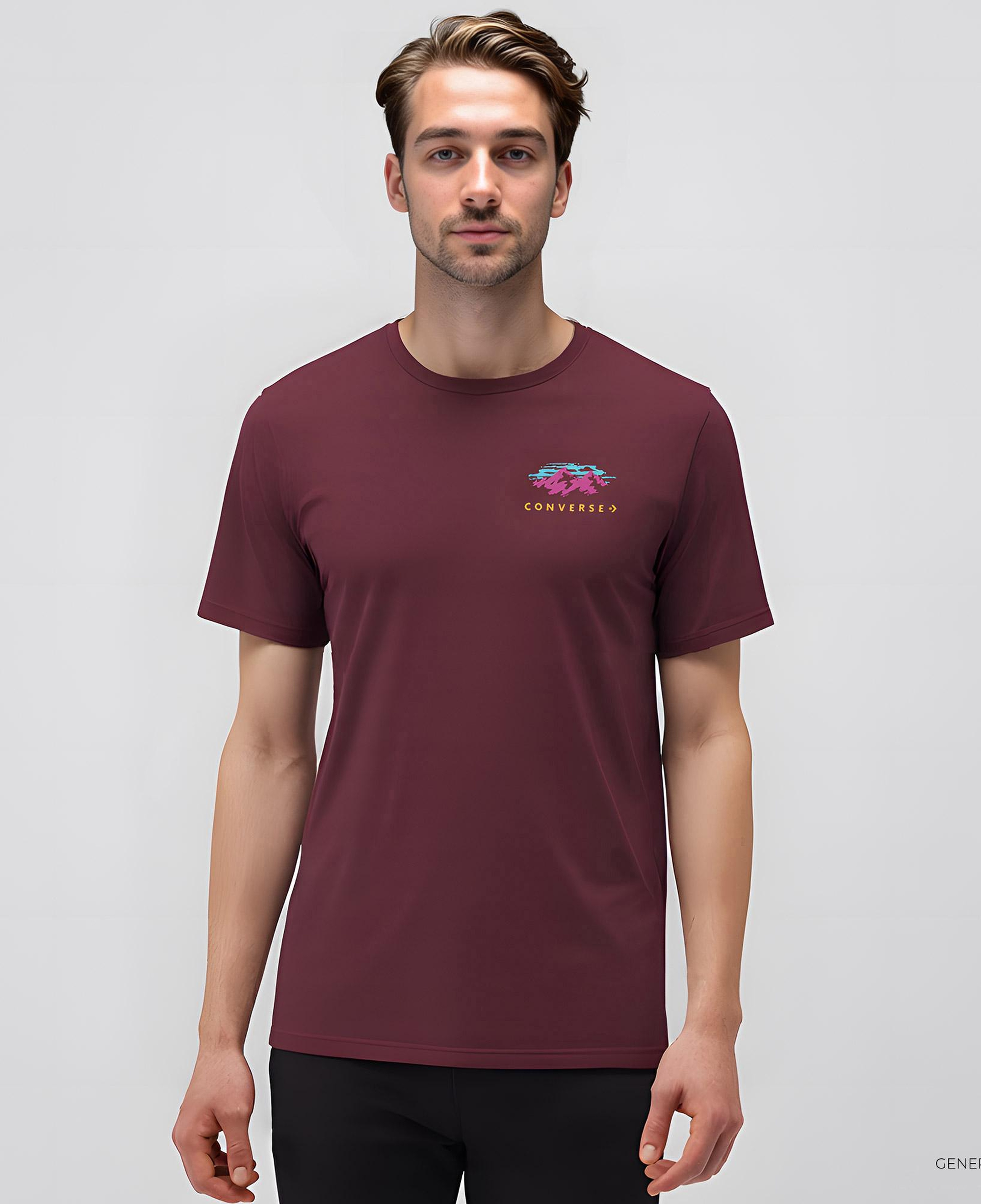 Converse Erkek Grafik Baskılı Bordo T-Shirt