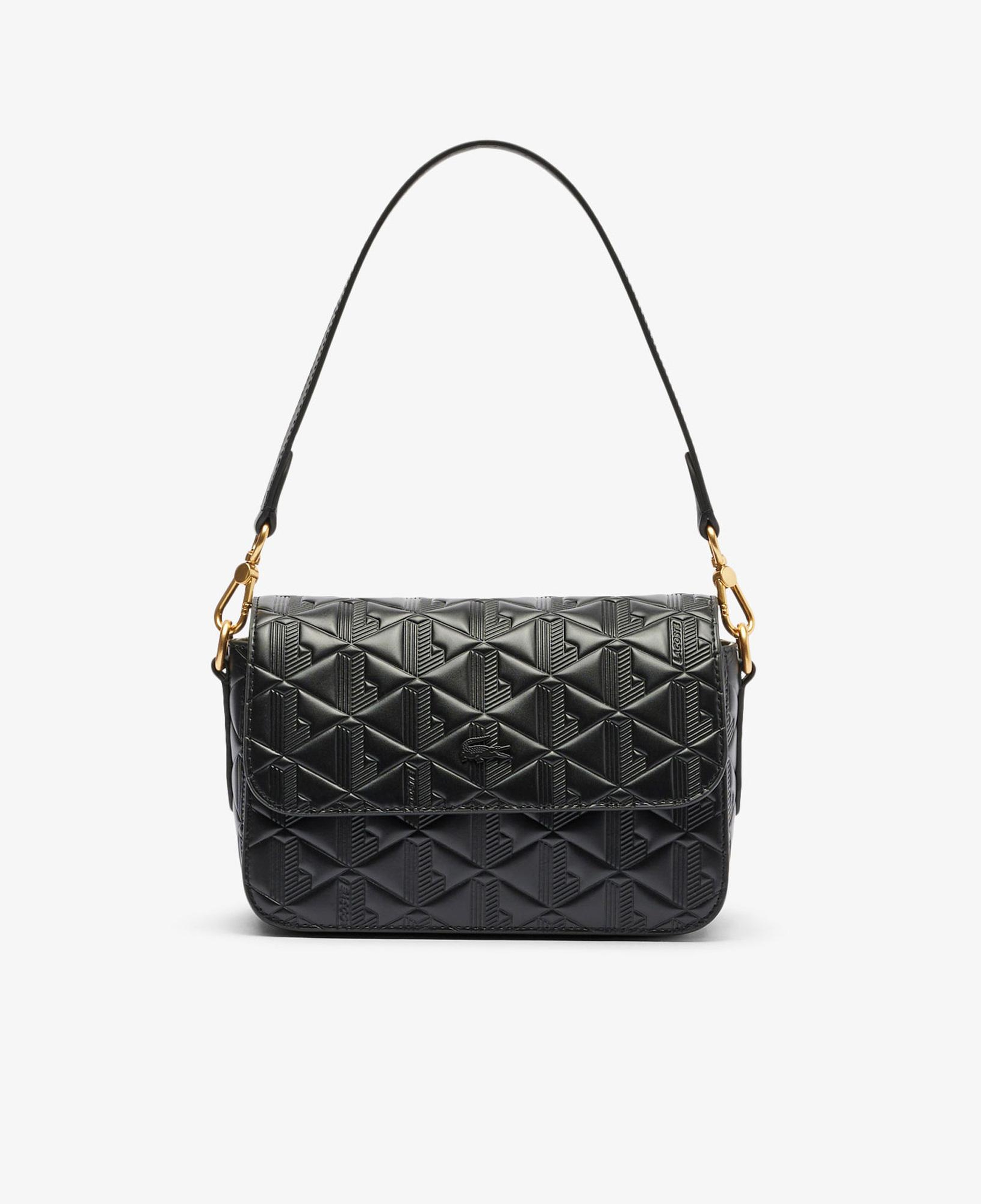 Lacoste Maheki Kadın Monogram Deri Siyah Omuz Çantası