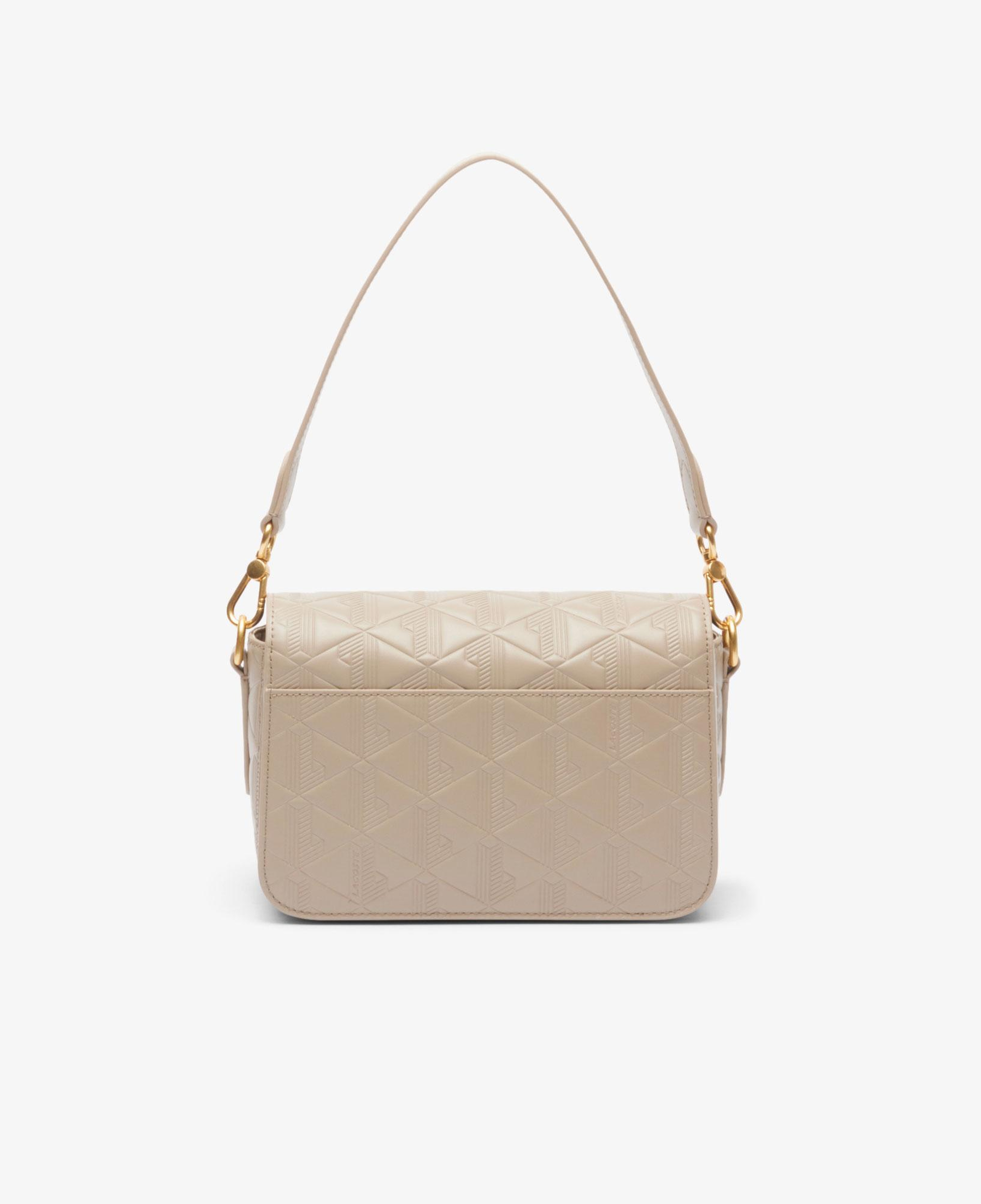 Lacoste Maheki Kadın Monogram Deri Bej Omuz Çantası