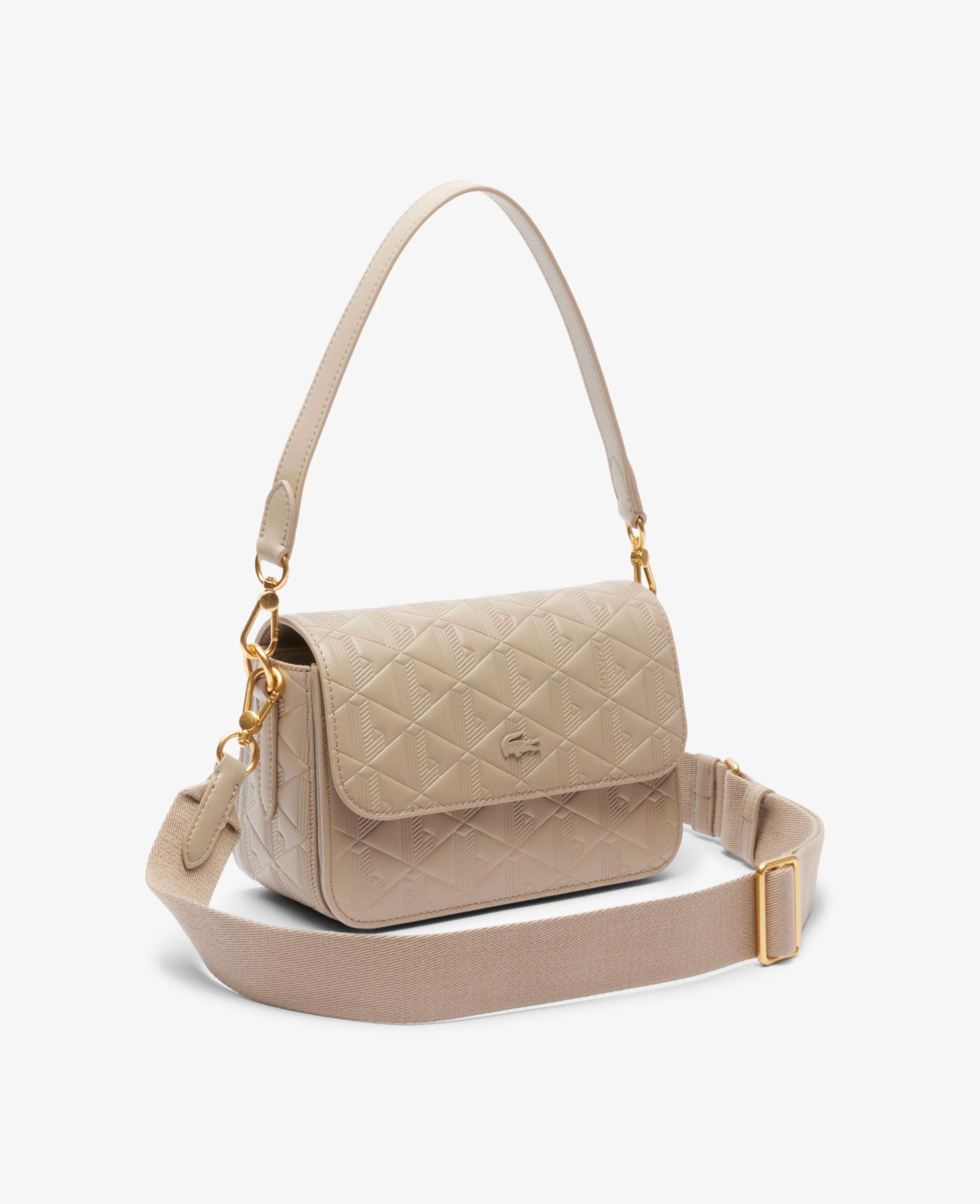 Lacoste Maheki Kadın Monogram Deri Bej Omuz Çantası