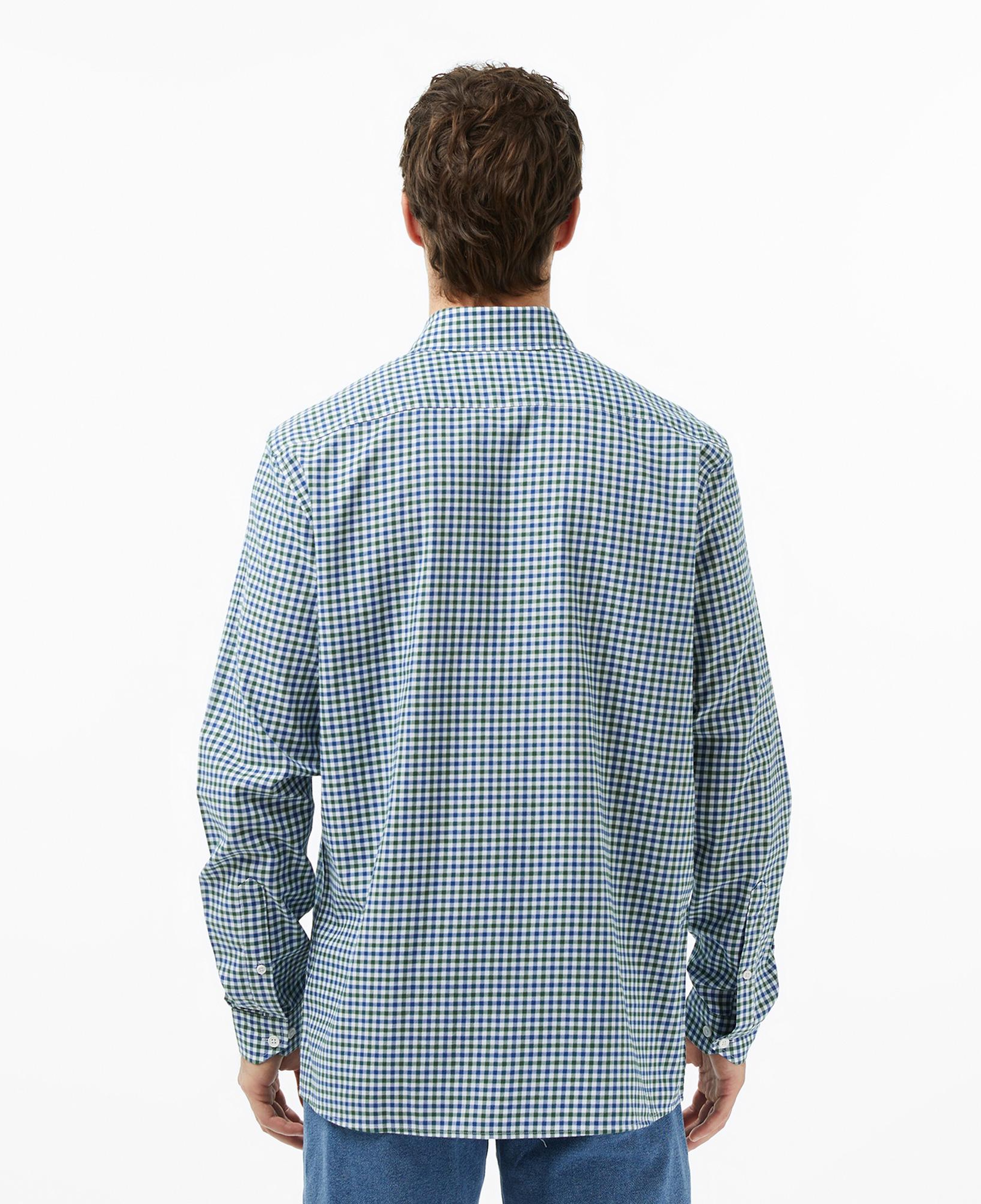 Lacoste Erkek Regular Fit Düğmeli Yaka Kareli Lacivert Gömlek