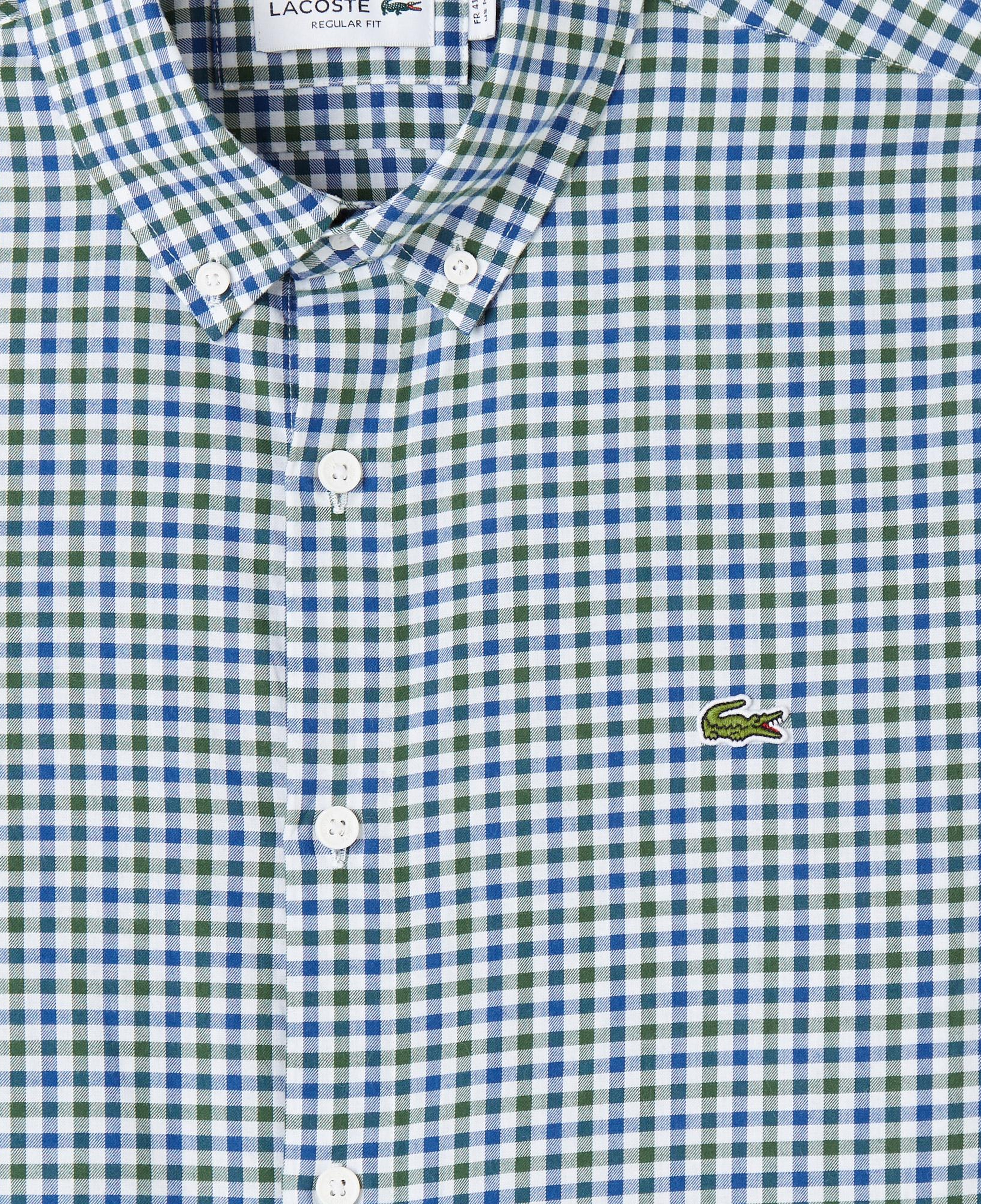 Lacoste Erkek Regular Fit Düğmeli Yaka Kareli Lacivert Gömlek