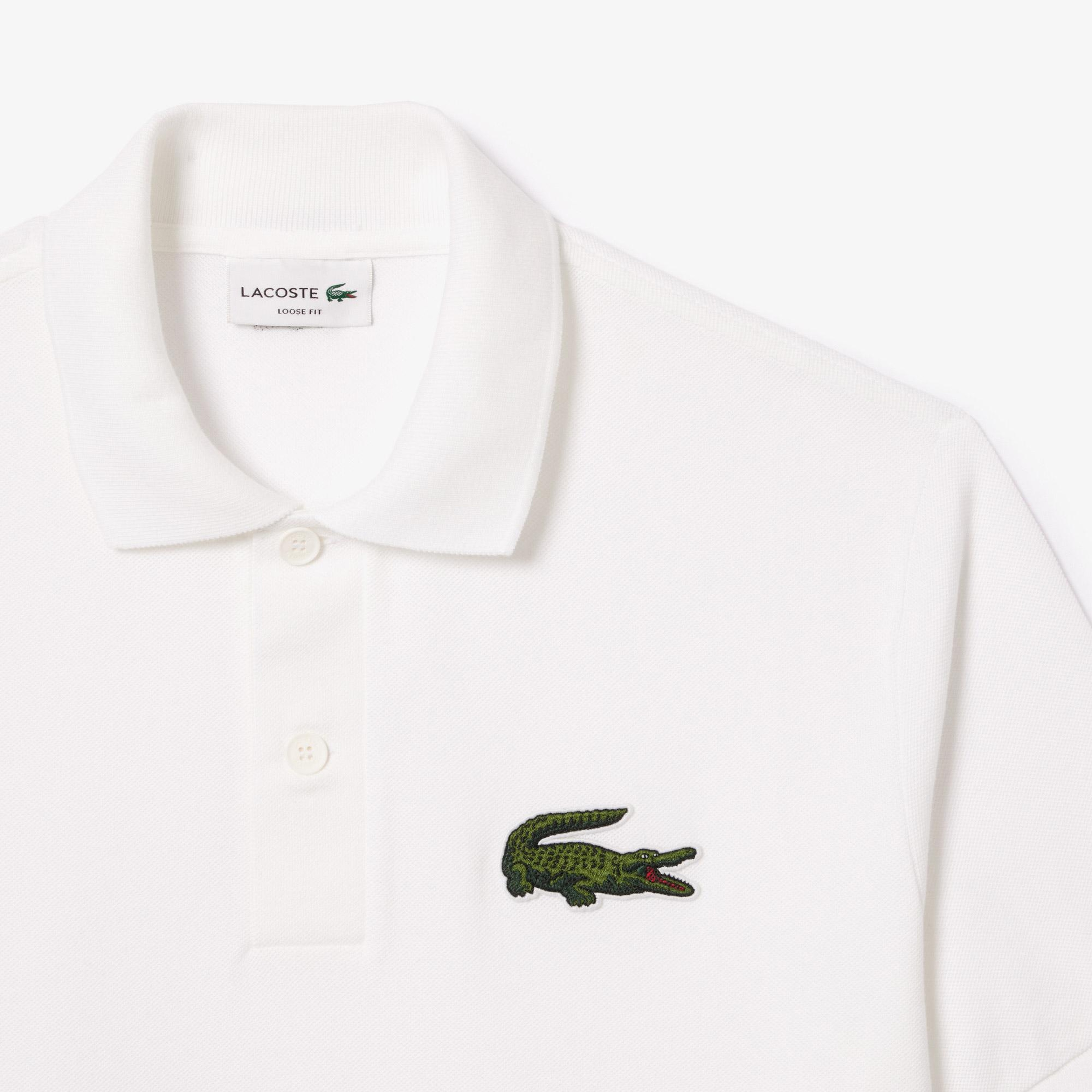 Lacoste Unisex Loose Fit Beyaz Polo