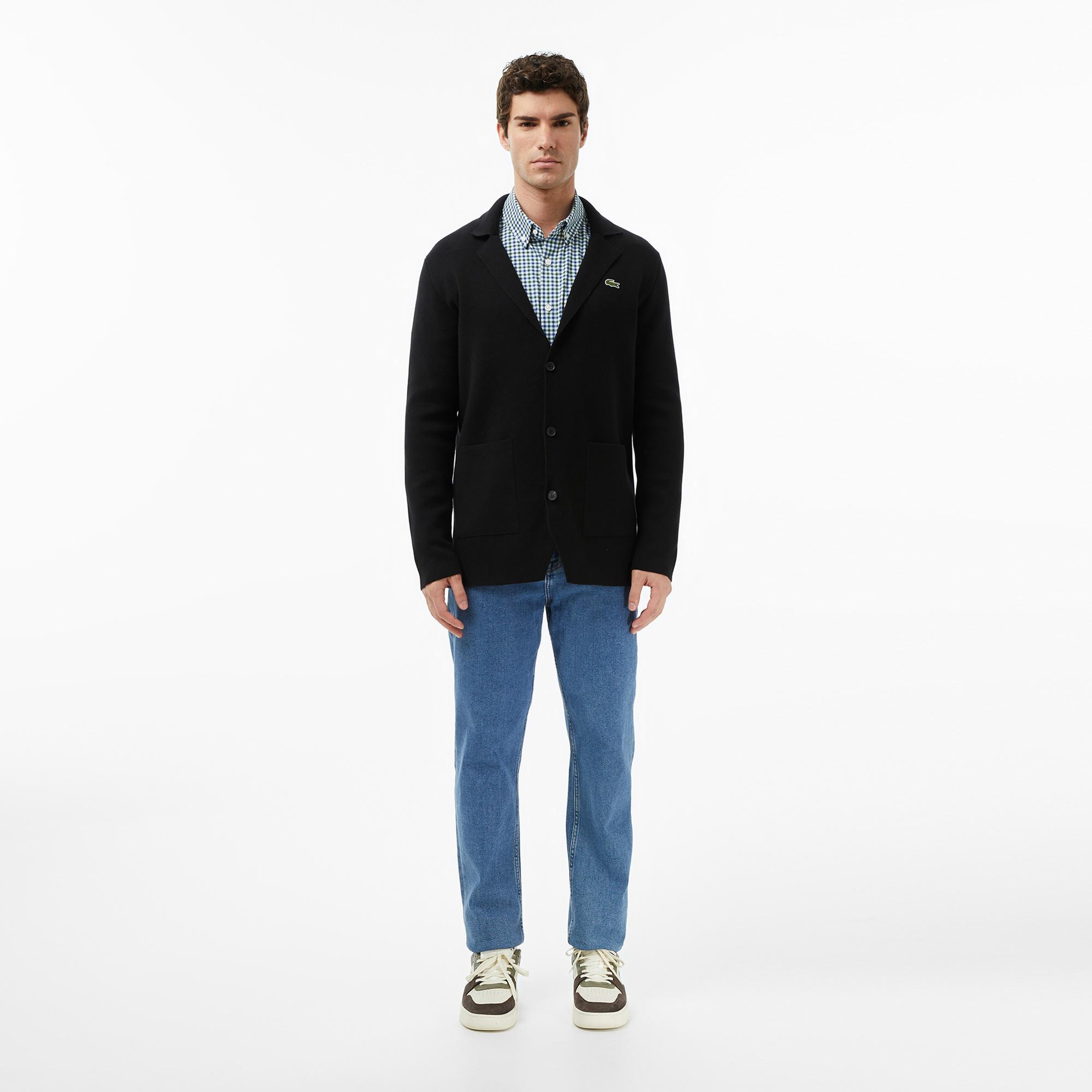 Lacoste Erkek Regular Fit Düğmeli Yaka Kareli Lacivert Gömlek