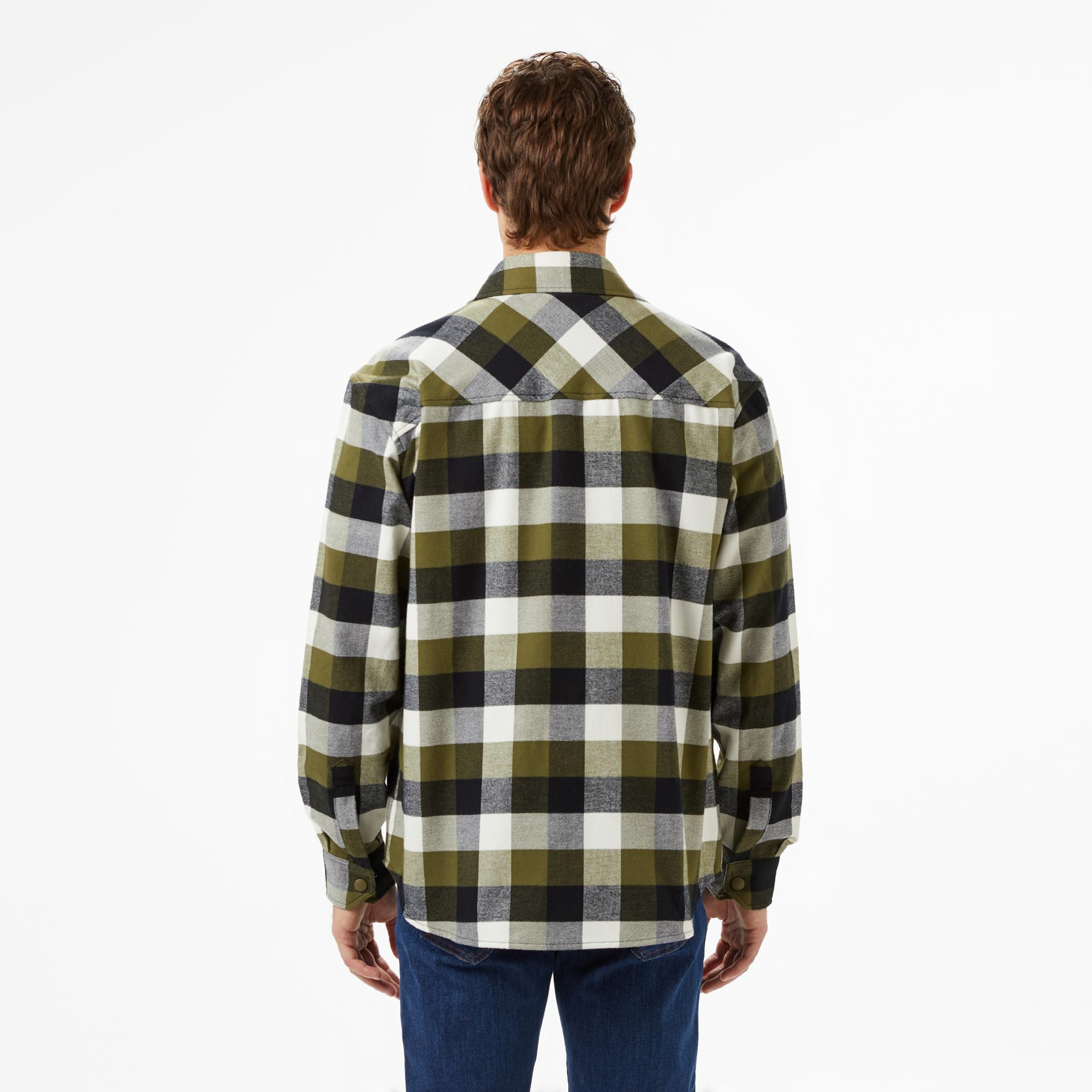 Lacoste Erkek Relaxed Fit Kareli Haki Gömlek